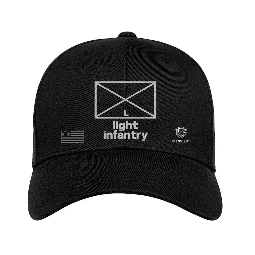 Light Infantry Fitted Flexfit Hat - Black | Ironsight Syndicate