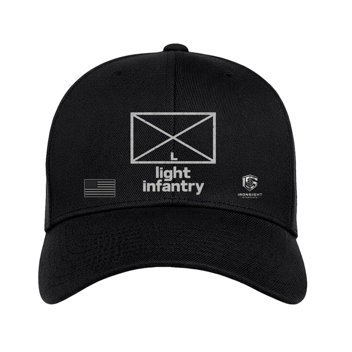 Light Infantry Fitted Flexfit Hat - Black | Ironsight Syndicate