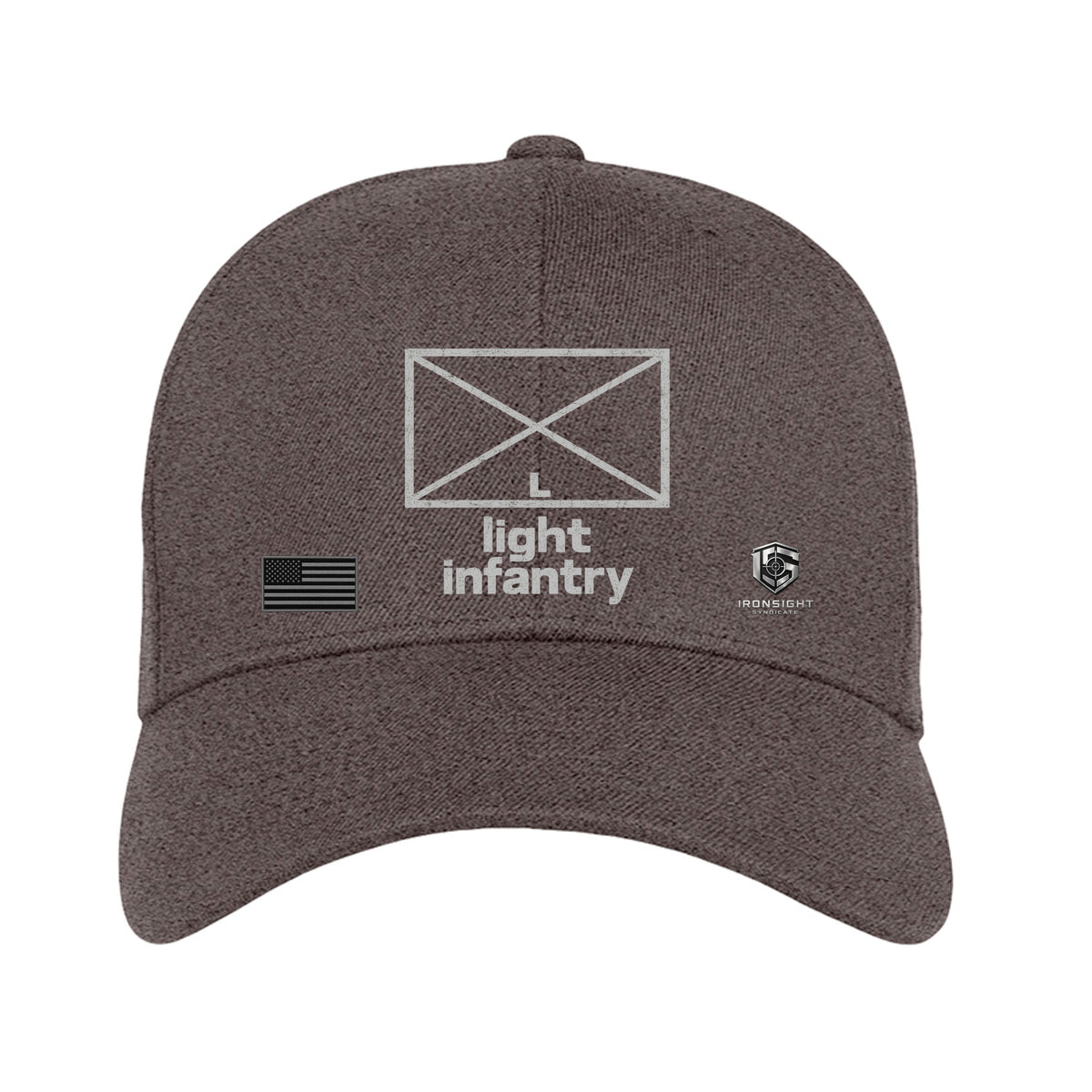 Light Infantry Fitted Flexfit Hat - Dark Heather | Ironsight Syndicate