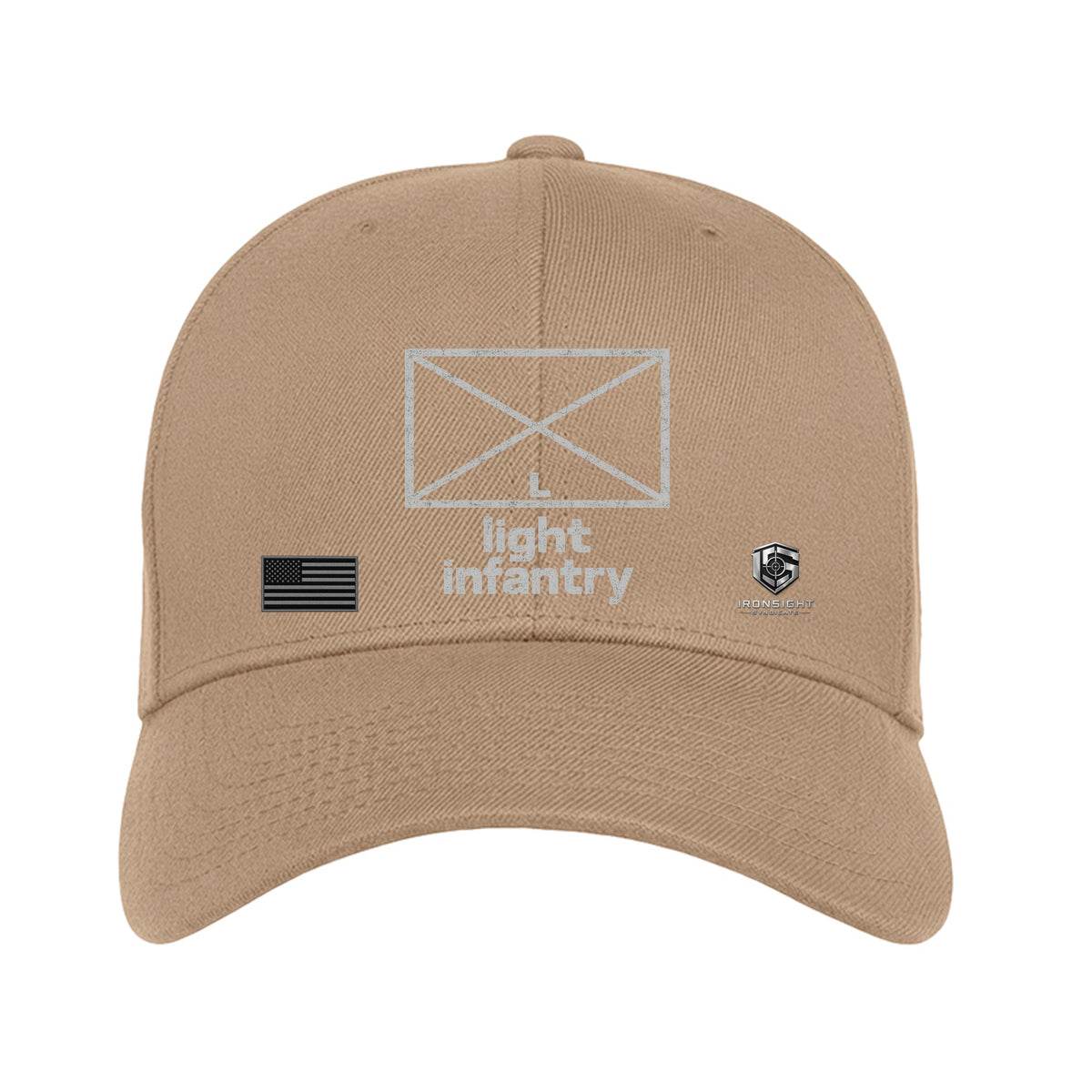 Light Infantry Fitted Flexfit Hat - Khaki | Ironsight Syndicate