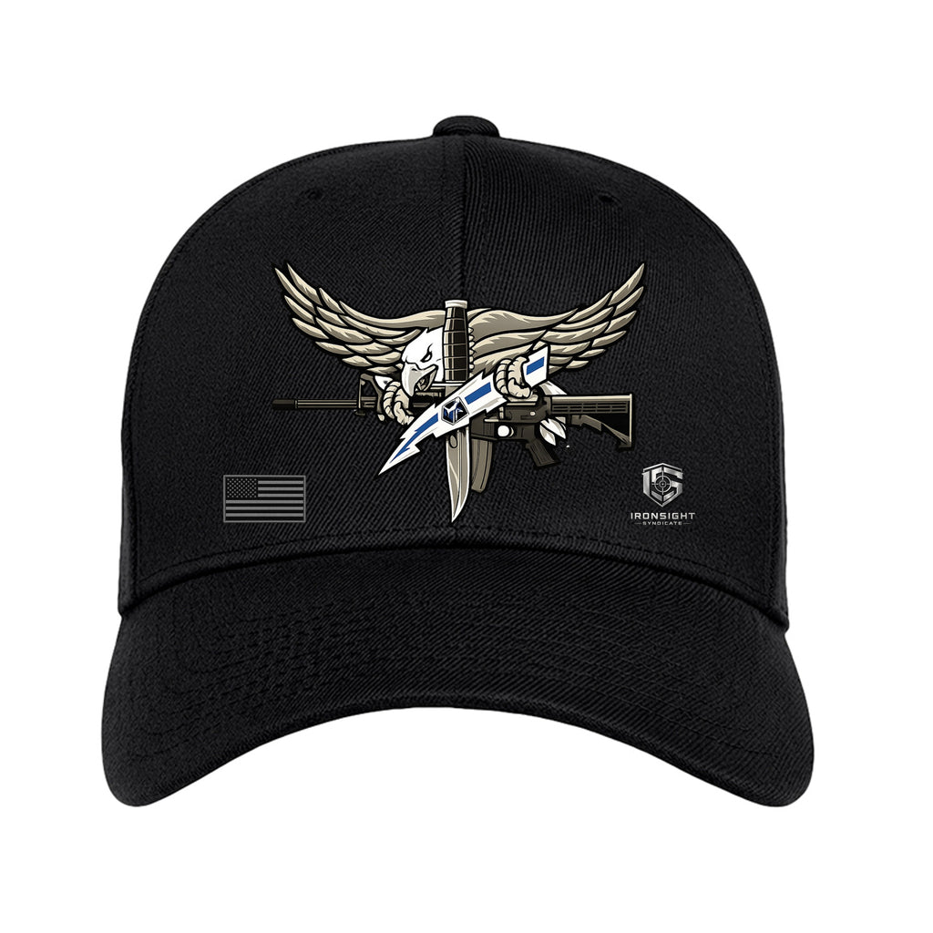 SWAT Eagle Fitted Flex Fit Hat - Black | Ironsight Syndicate