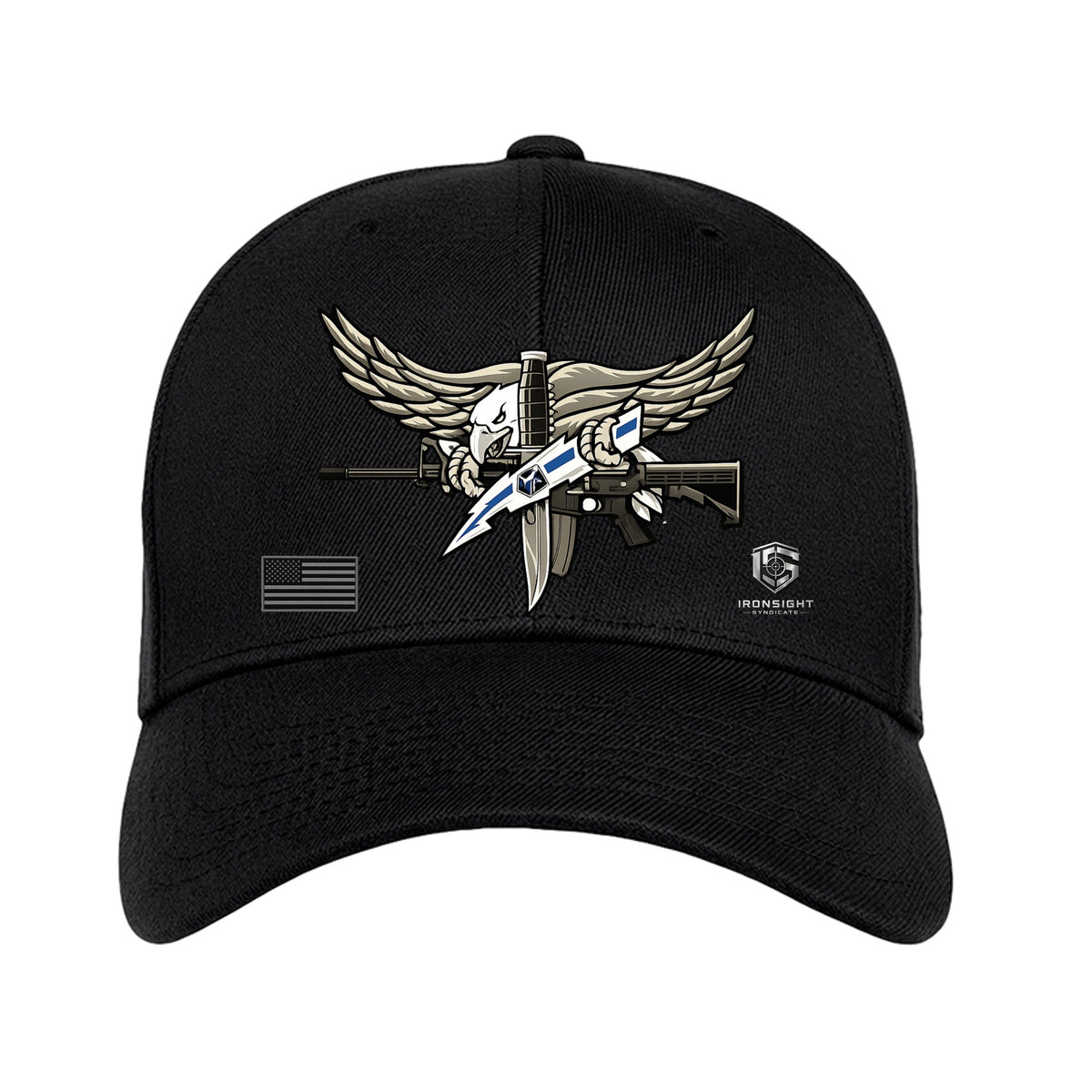 SWAT Eagle Fitted Flex Fit Hat - Black | Ironsight Syndicate