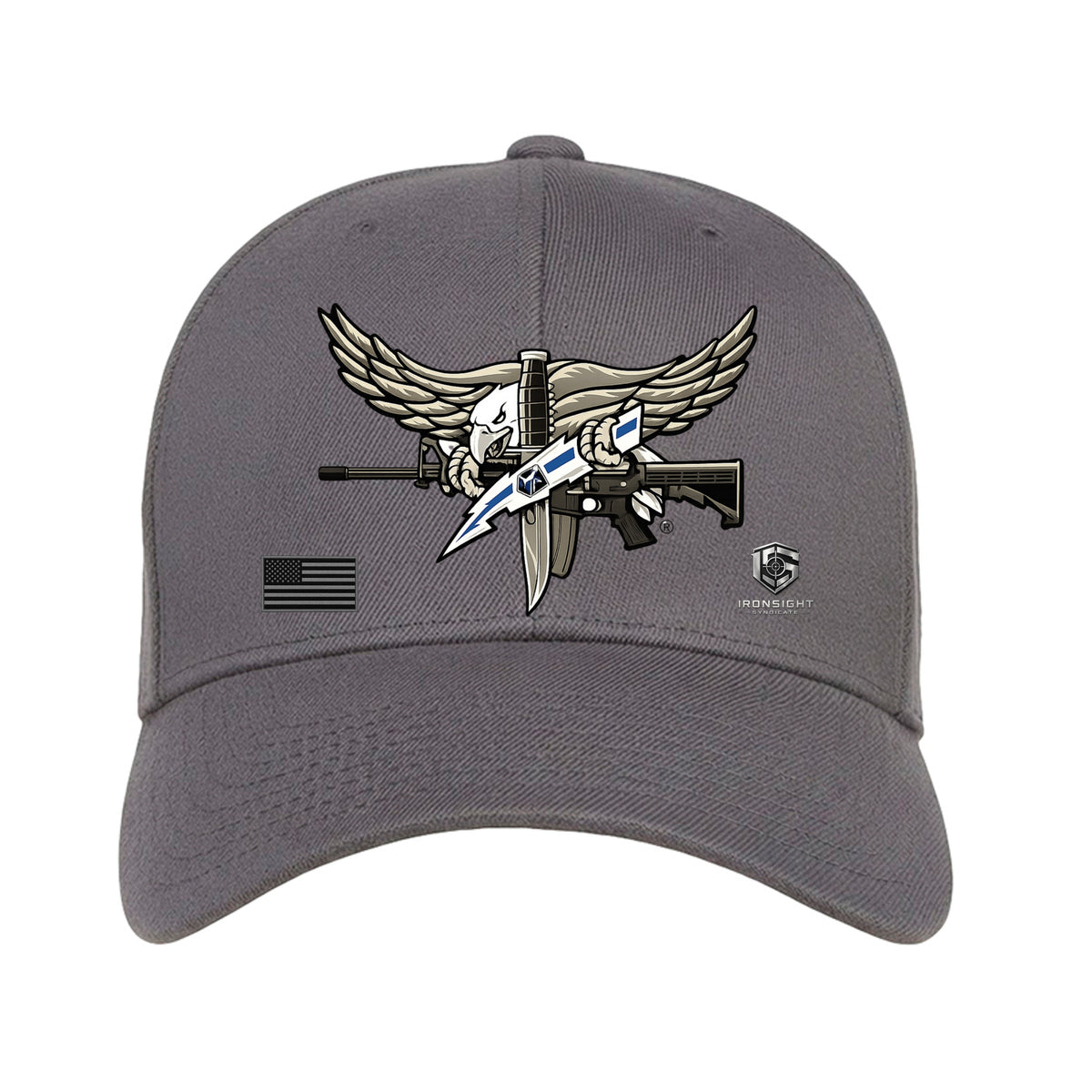 SWAT Eagle Fitted Flex Fit Hat - Grey | Ironsight Syndicate