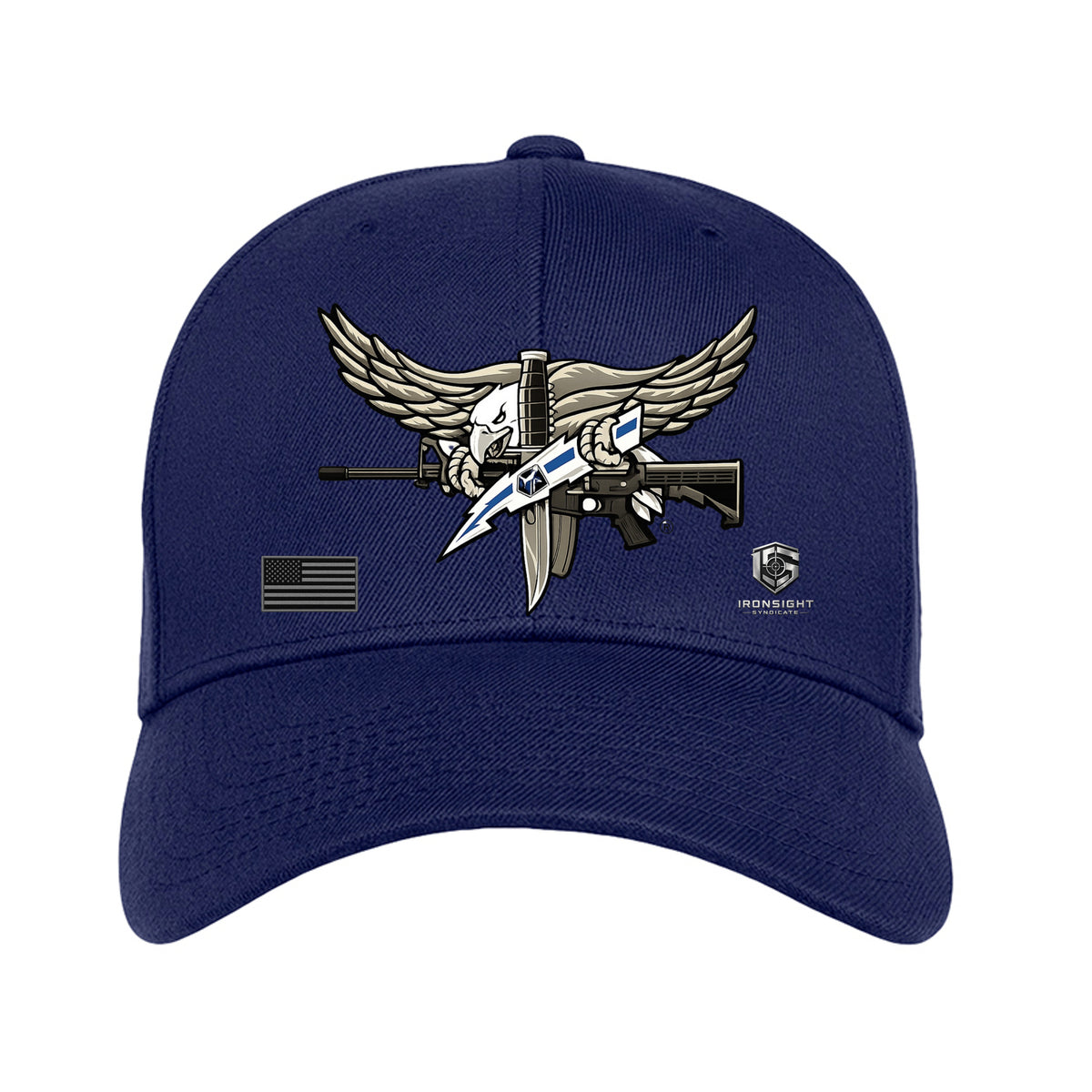 SWAT Eagle Fitted Flex Fit Hat - Navy | Ironsight Syndicate