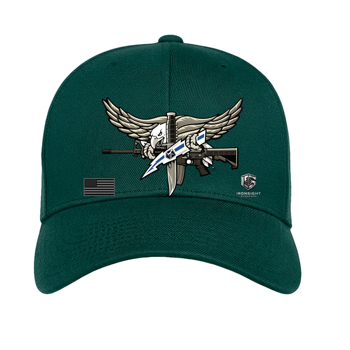 SWAT Eagle Fitted Flex Fit Hat - Spruce | Ironsight Syndicate
