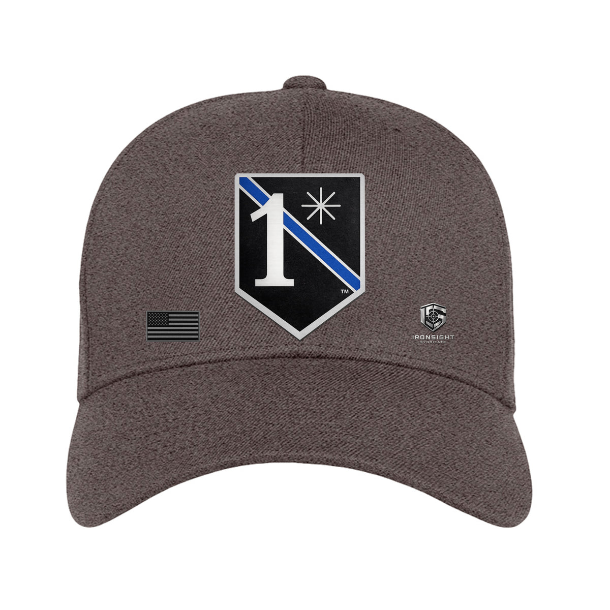 Law Enforcement Shield Fitted Flex Fit Hat - Dark Heather | Ironsight Syndicate