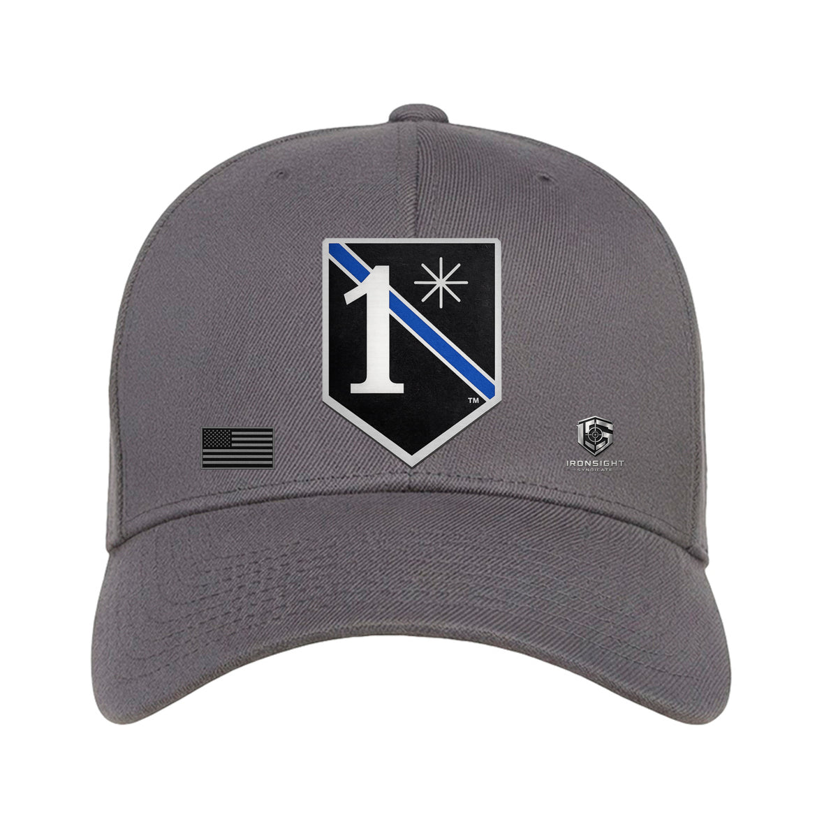 Law Enforcement Shield Fitted Flex Fit Hat - Grey | Ironsight Syndicate