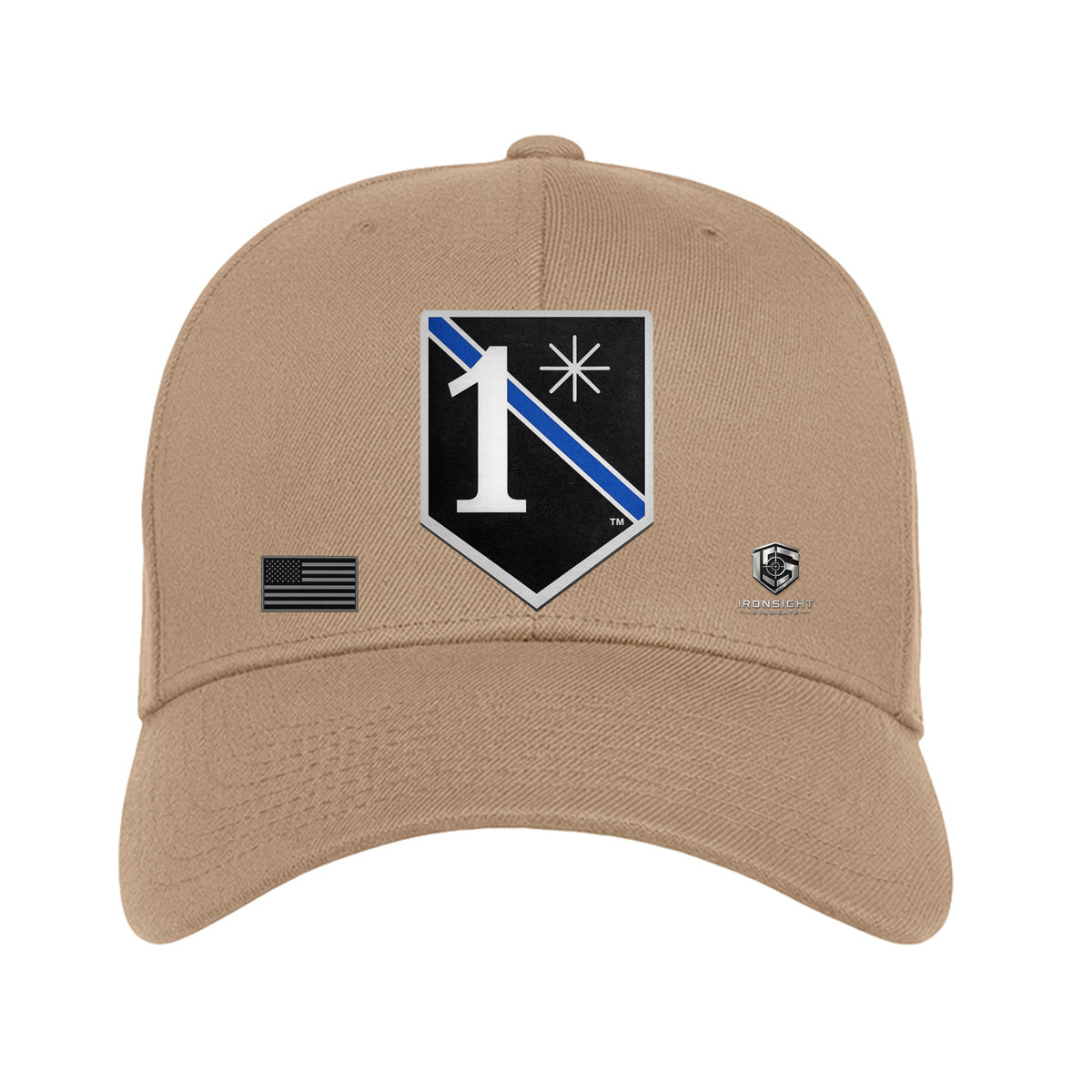 Law Enforcement Shield Fitted Flex Fit Hat - Khaki | Ironsight Syndicate