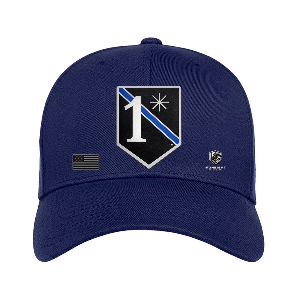 Law Enforcement Shield Fitted Flex Fit Hat - Navy | Ironsight Syndicate