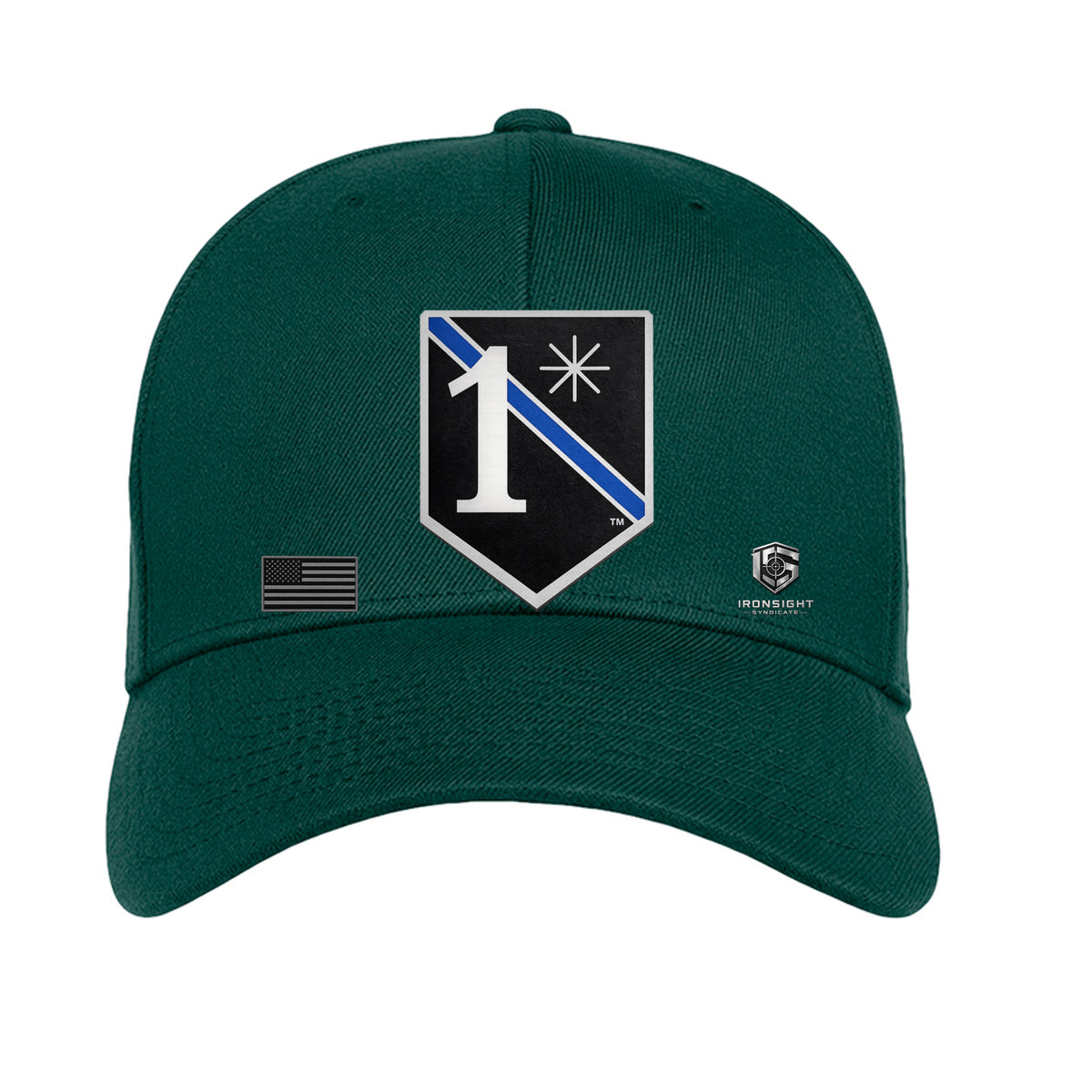 Law Enforcement Shield Fitted Flex Fit Hat - Spruce | Ironsight Syndicate