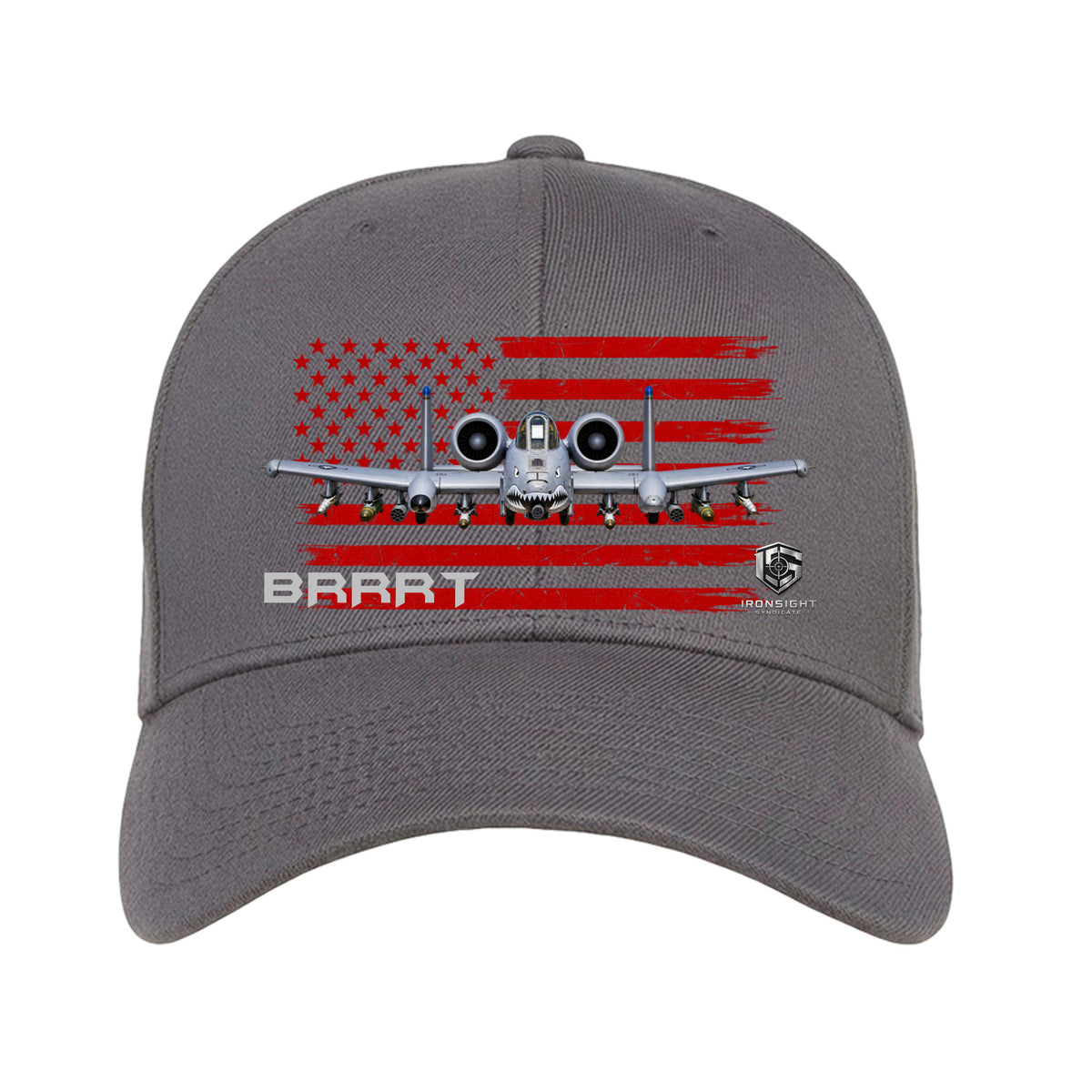 Big BRRRT A-10 Warthog Fitted Flexfit Hat - Grey | Ironsight Syndicate