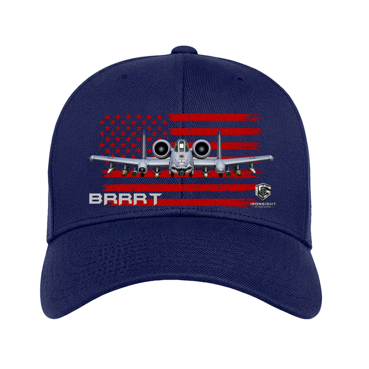Big BRRRT A-10 Warthog Fitted Flexfit Hat - Navy | Ironsight Syndicate
