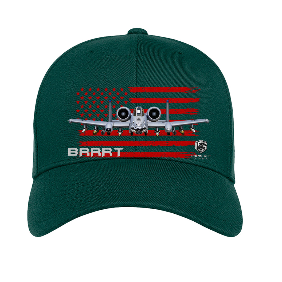 Big BRRRT A-10 Warthog Fitted Flexfit Hat - Spruce | Ironsight Syndicate