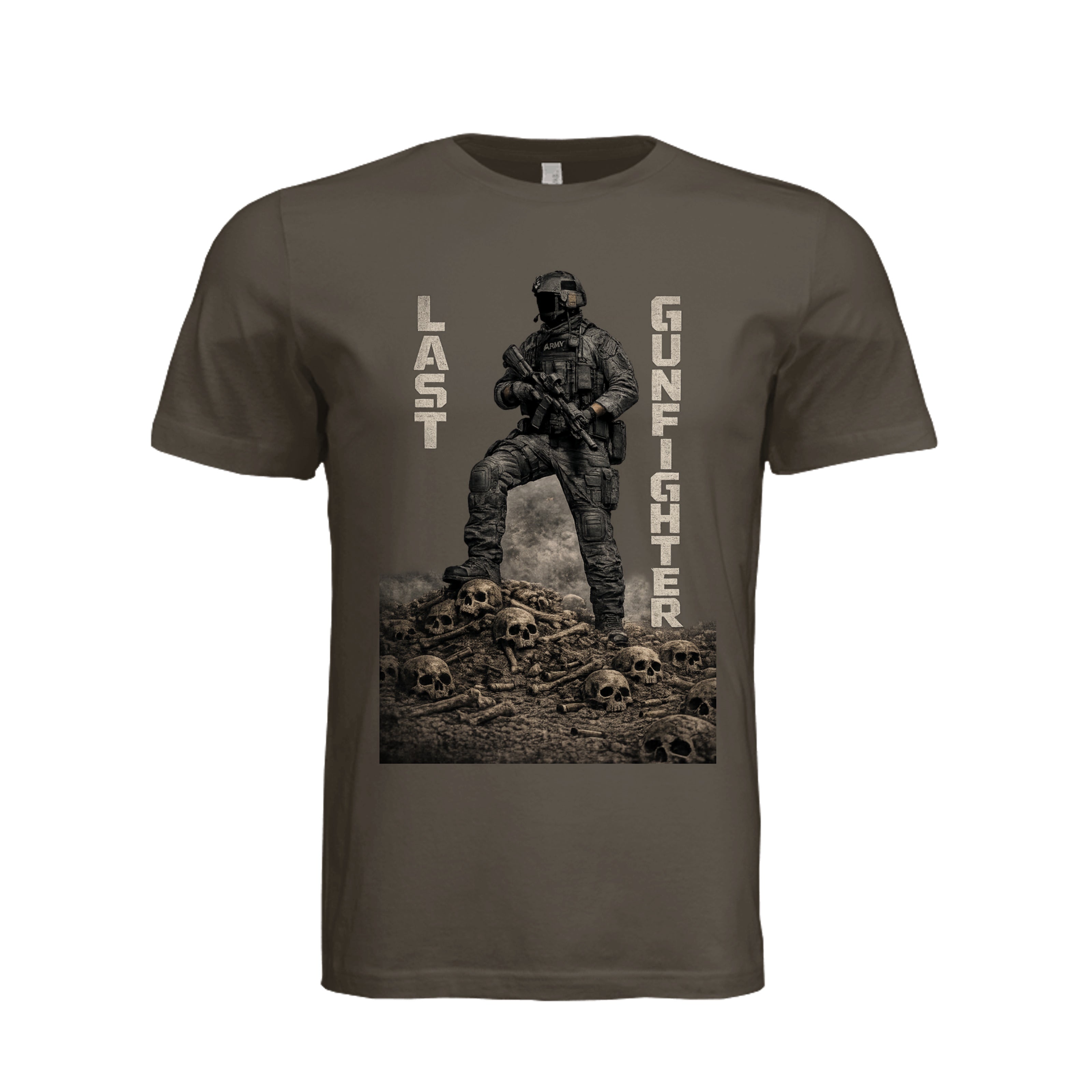 Last Gunfighter T-Shirt - Army - Front | Ironsight Syndicate