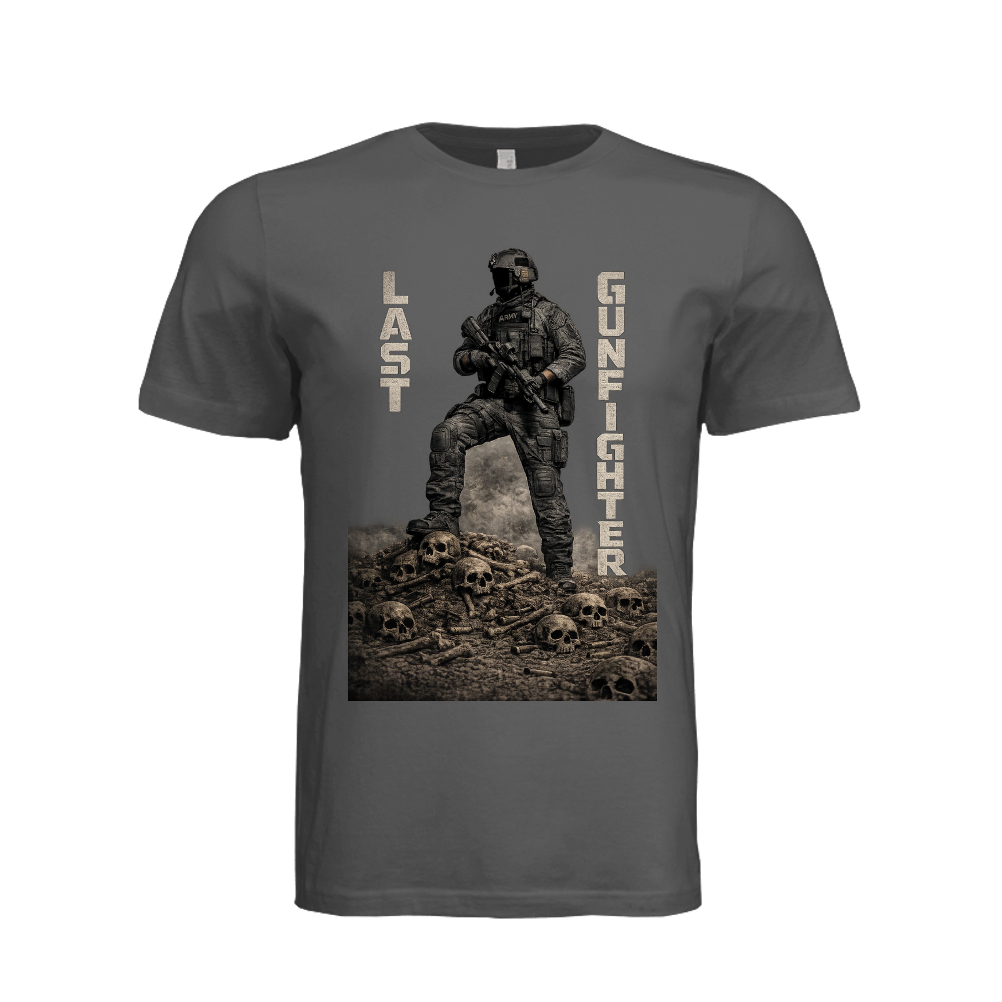 Last Gunfighter T-Shirt - Asphalt - Front | Ironsight Syndicate
