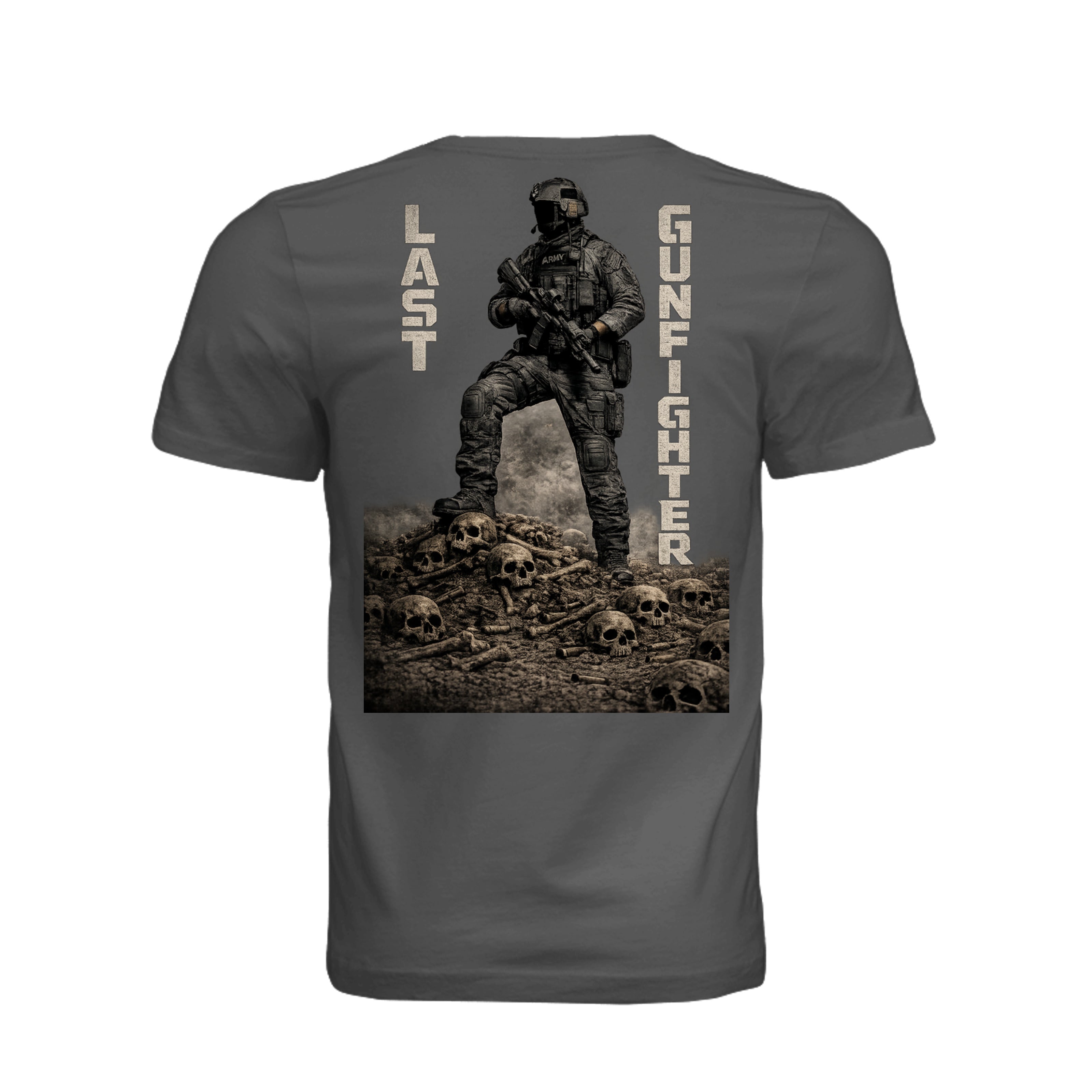 Last Gunfighter T-Shirt - Asphalt - Back | Ironsight Syndicate