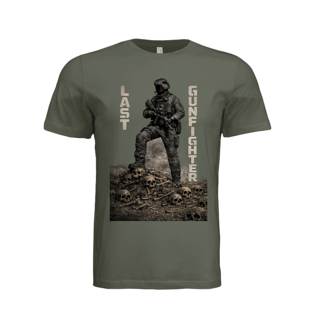 Last Gunfighter T-Shirt - Dark Olive - Front | Ironsight Syndicate