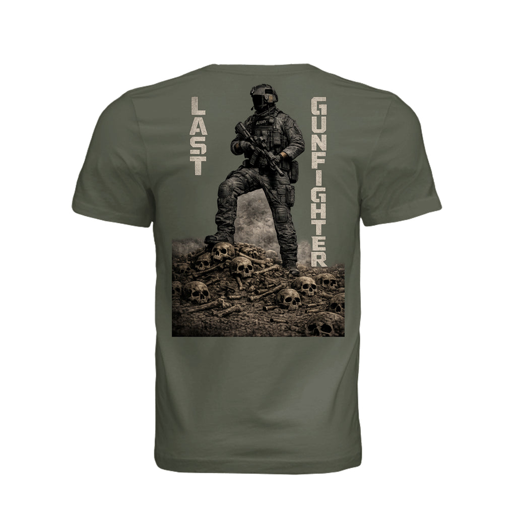 Last Gunfighter T-Shirt - Dark Olive - Back | Ironsight Syndicate