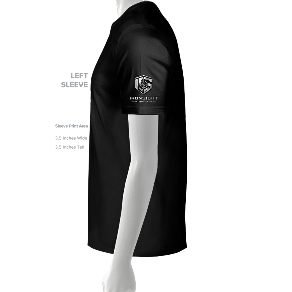 Last Gunfighter T-Shirt - Vintage Black - Left Sleeve | Ironsight Syndicate