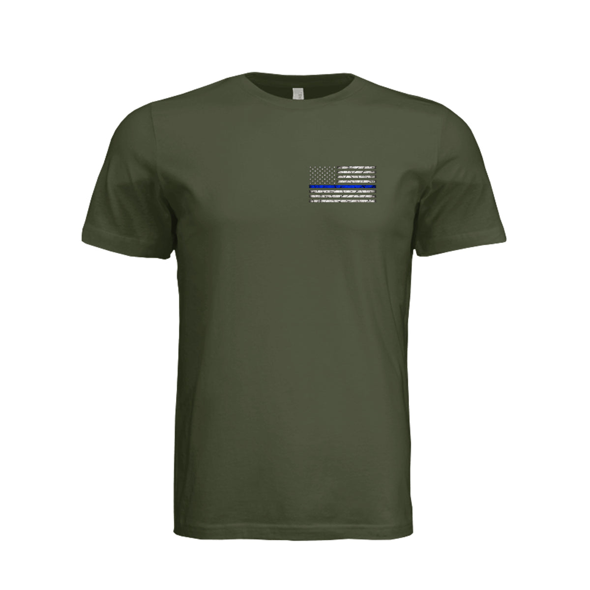 Thin Blue Line Law Enforcement T-Shirt - Military Green | Ironsight Syndicate