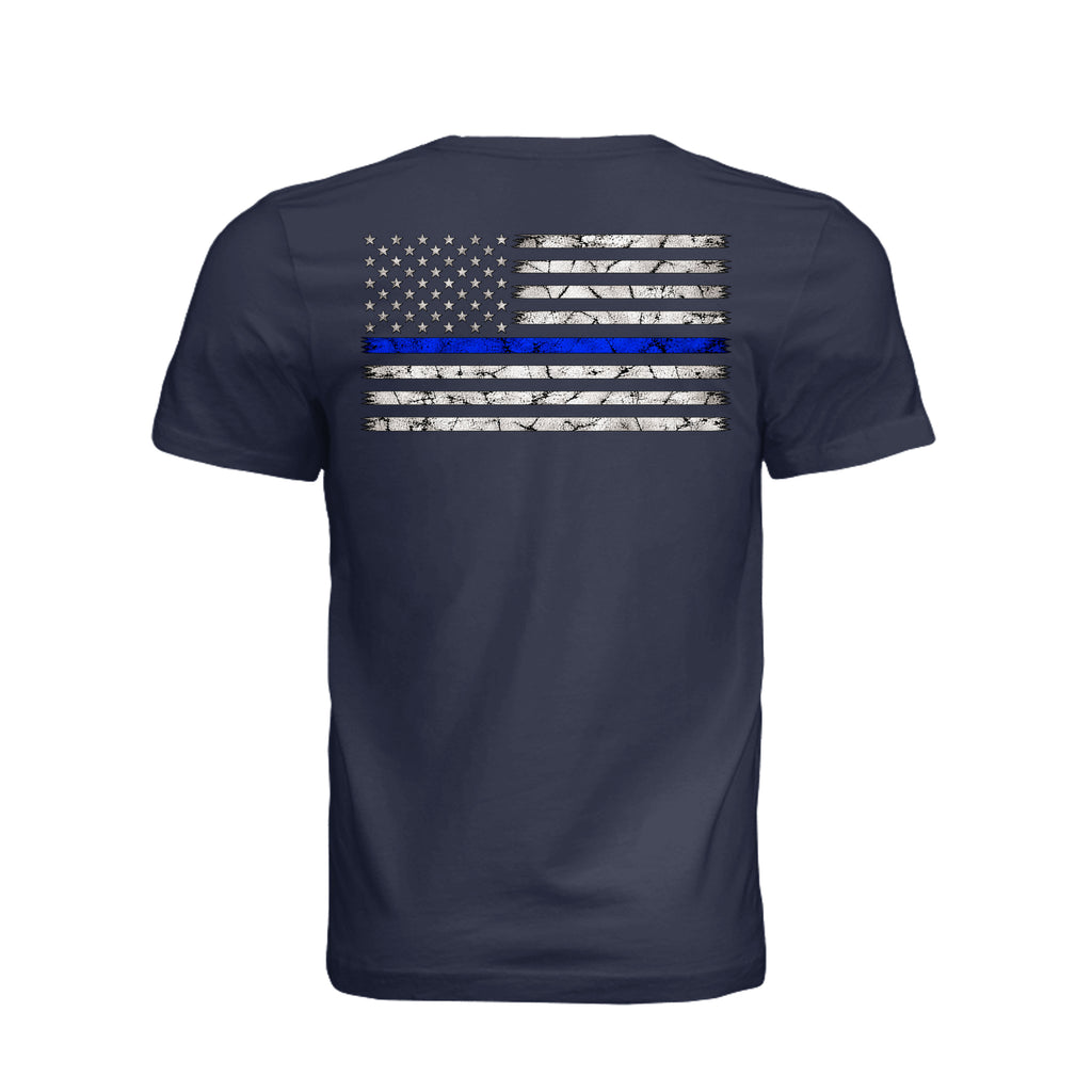 Thin Blue Line Law Enforcement T-Shirt - Navy (Alt View) | Ironsight Syndicate