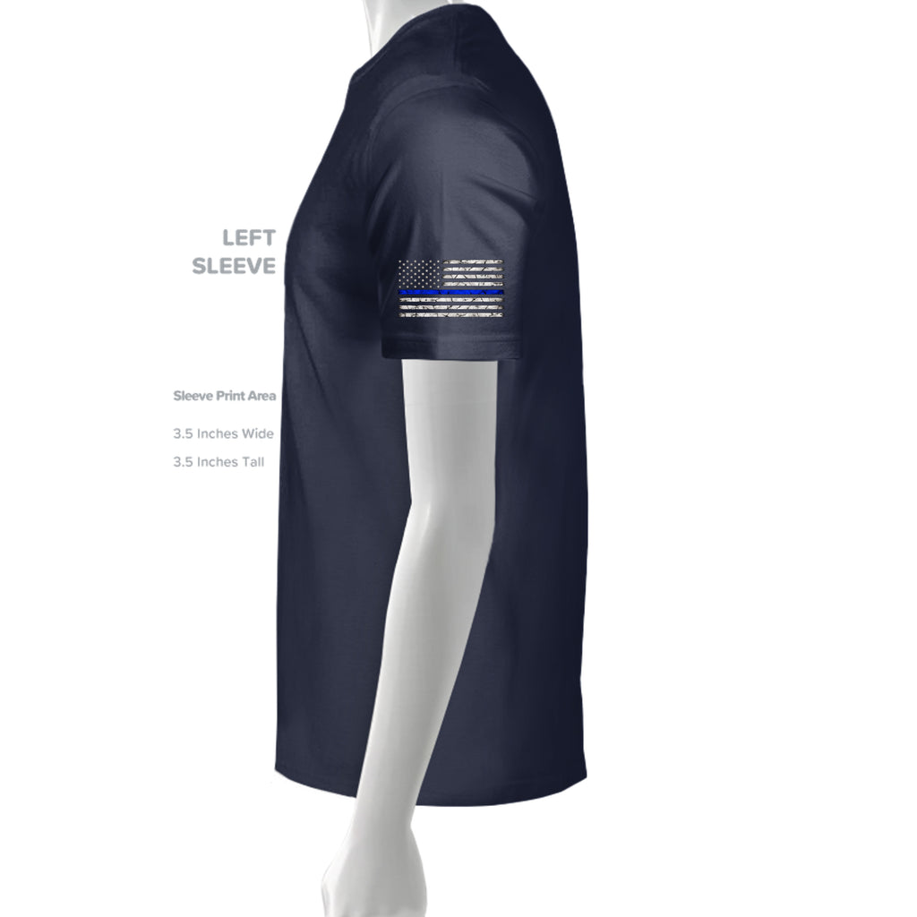 Thin Blue Line Law Enforcement T-Shirt - Navy (Alt View) | Ironsight Syndicate