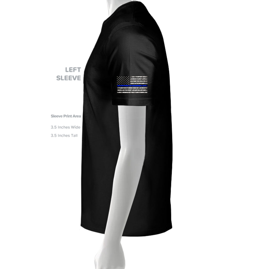 Thin Blue Line Law Enforcement T-Shirt - Vintage Black (Alt View) | Ironsight Syndicate