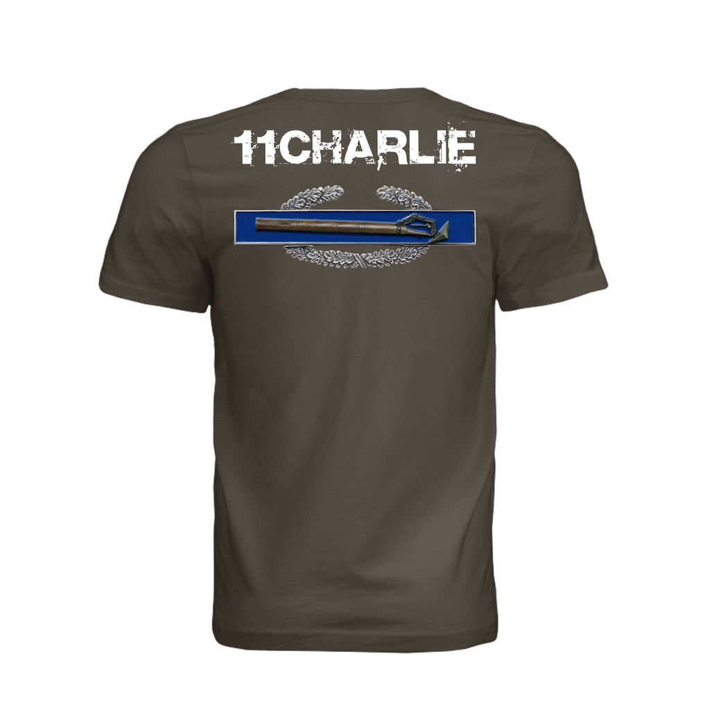 11CHARLIE Combat Mortar Badge T-Shirt - ARMY - Detail 1 | Ironsight Syndicate