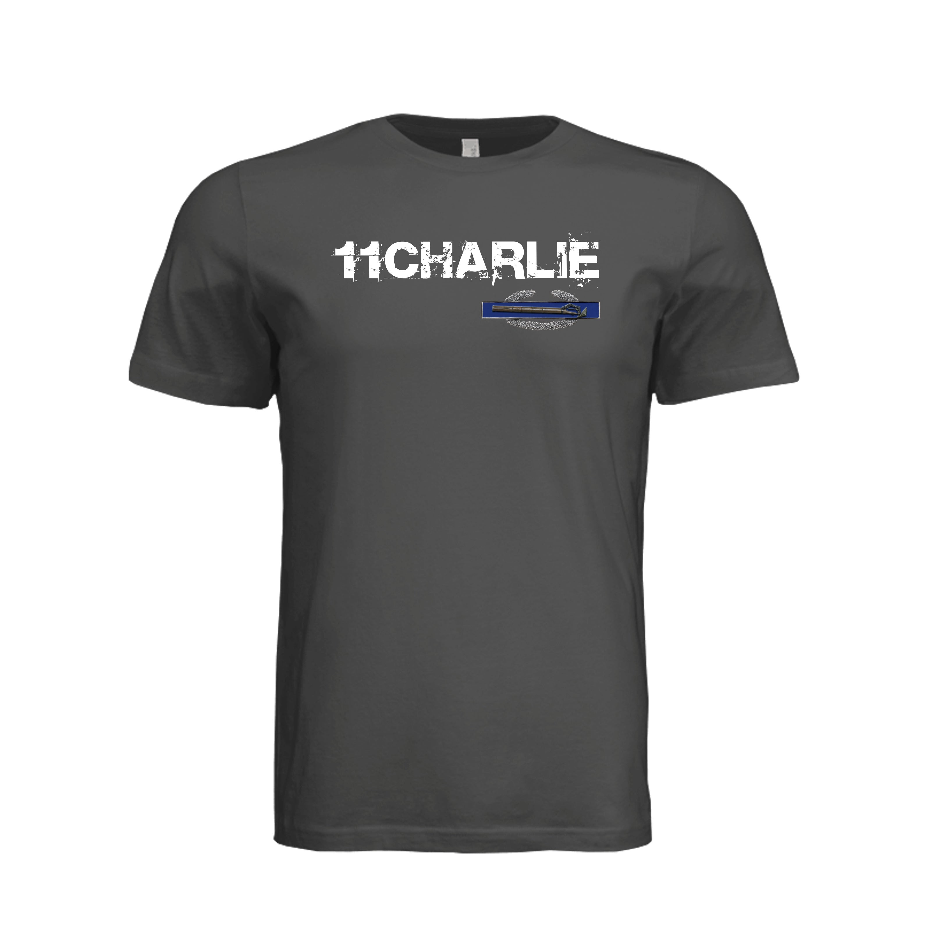 11CHARLIE Combat Mortar Badge T-Shirt - DARK GREY | Ironsight Syndicate