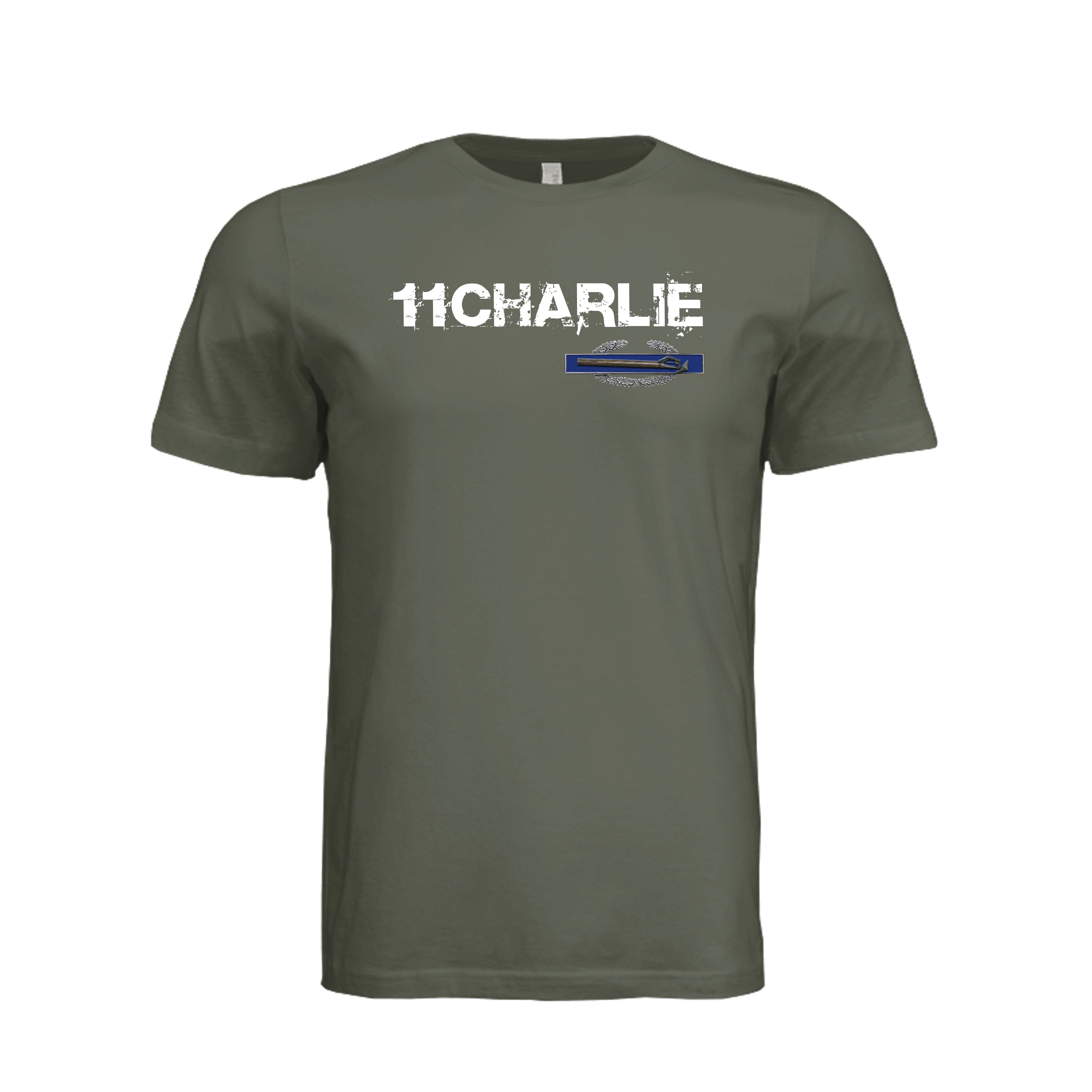 11CHARLIE Combat Mortar Badge T-Shirt - Dark Olive | Ironsight Syndicate