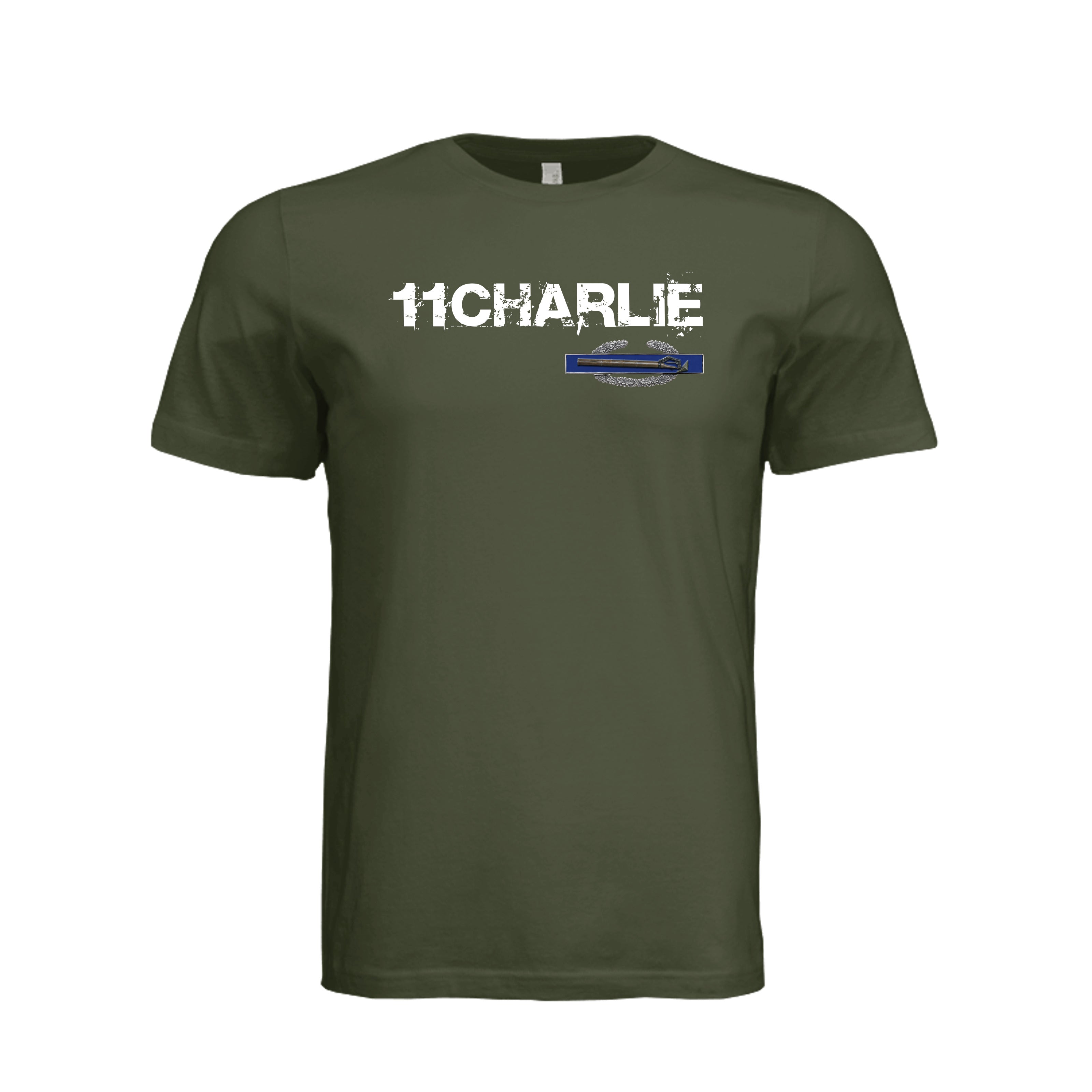 11CHARLIE Combat Mortar Badge T-Shirt - Military Green | Ironsight Syndicate