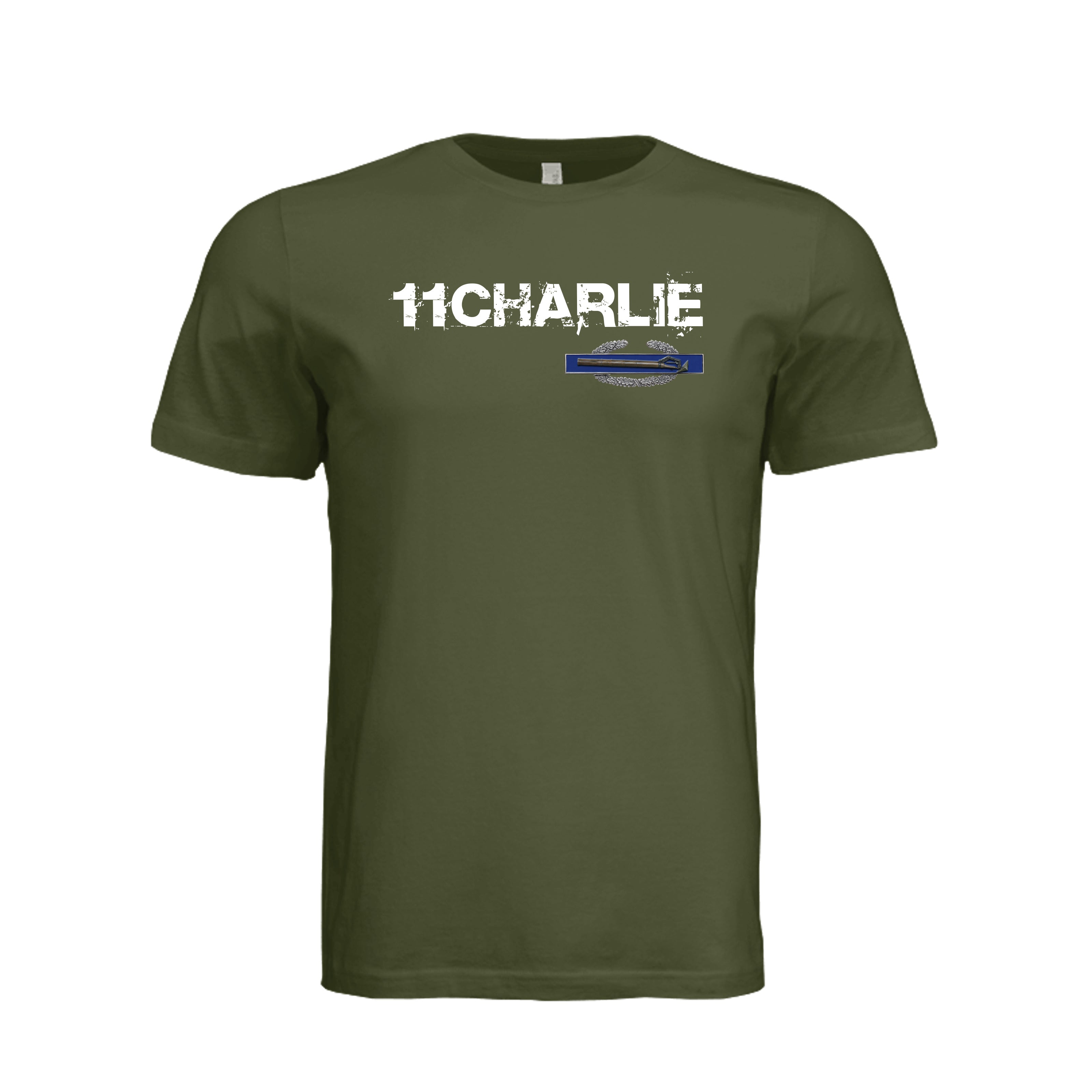 11CHARLIE Combat Mortar Badge T-Shirt - OLIVE | Ironsight Syndicate
