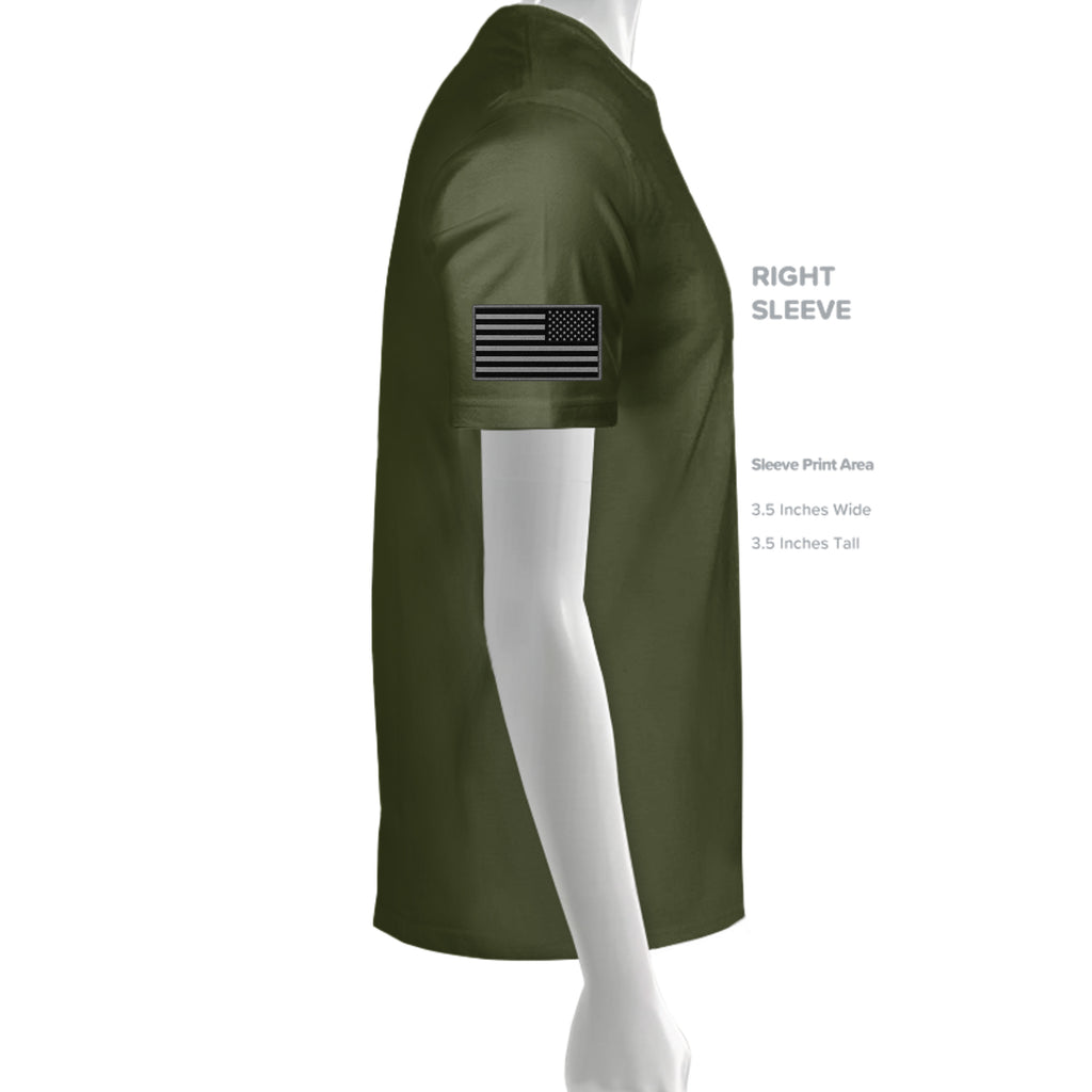 11CHARLIE Combat Mortar Badge T-Shirt - OLIVE - Detail 2 | Ironsight Syndicate