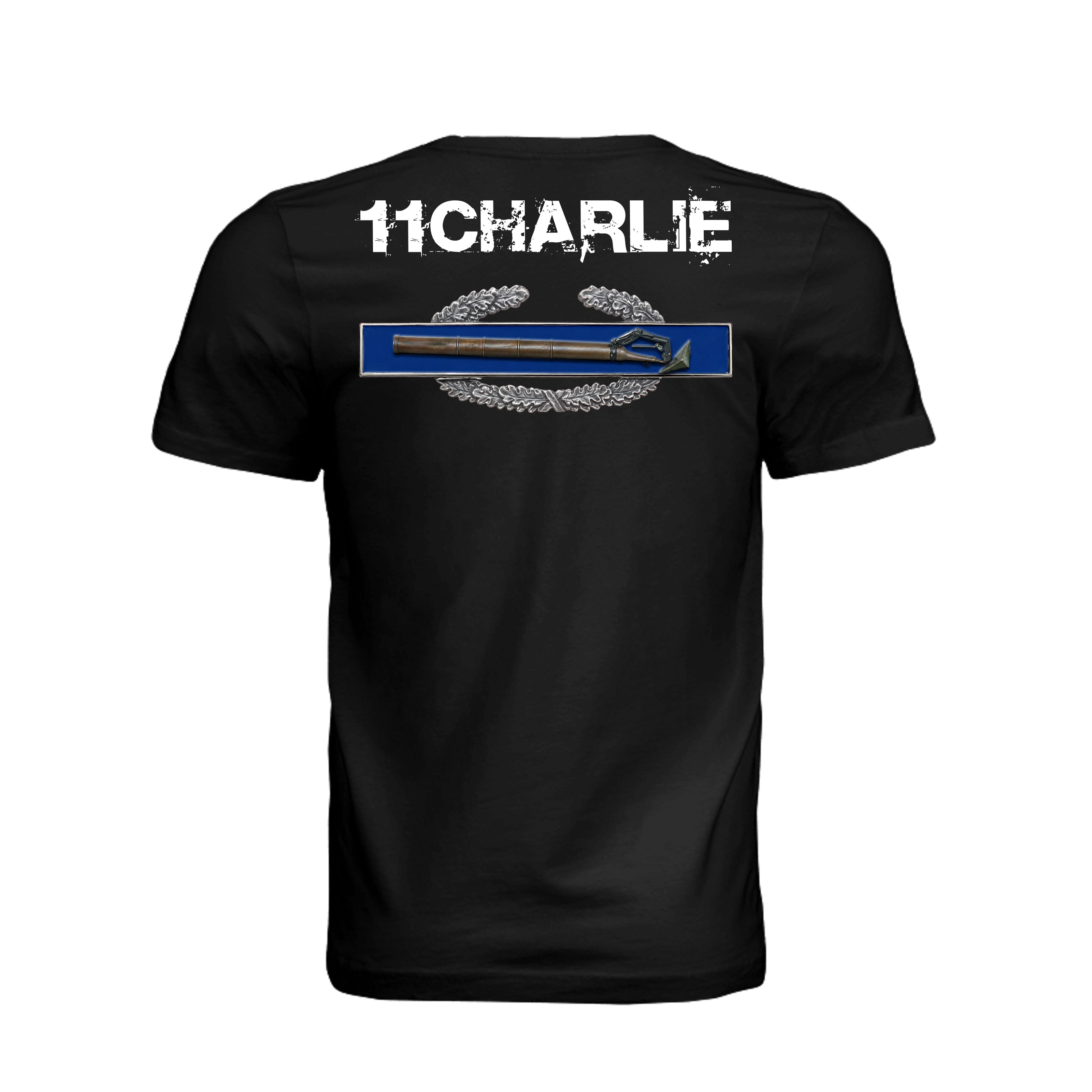 11CHARLIE Combat Mortar Badge T-Shirt - VINTAGE BLACK - Detail 1 | Ironsight Syndicate