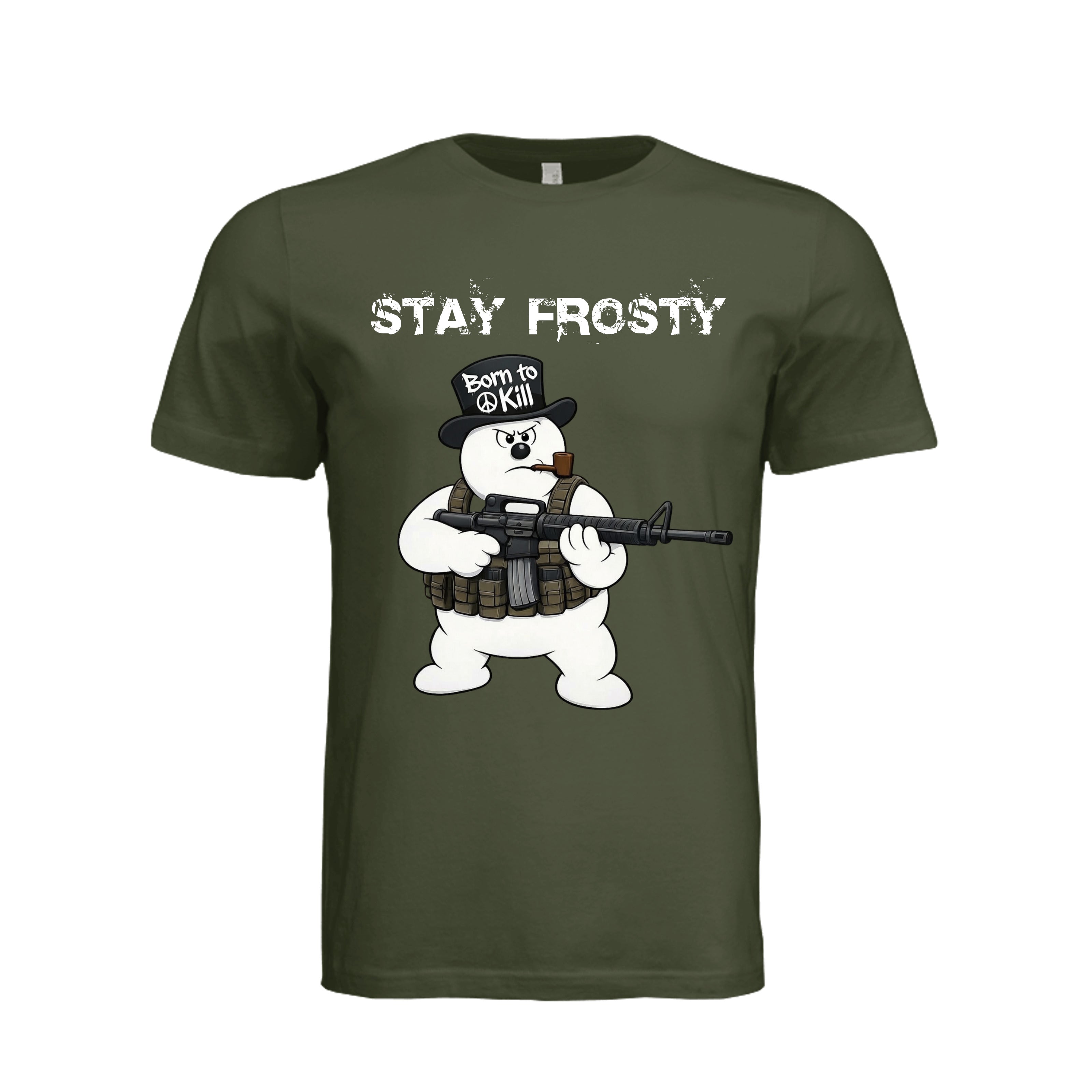 Stay Frosty T-Shirt - Military Green (Front) | Ironsight Syndicate