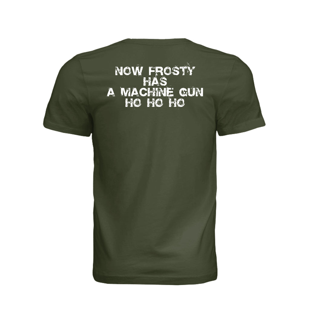 Stay Frosty Christmas Themed T-Shirt - Military Green - Detail 1 | Ironsight Syndicate