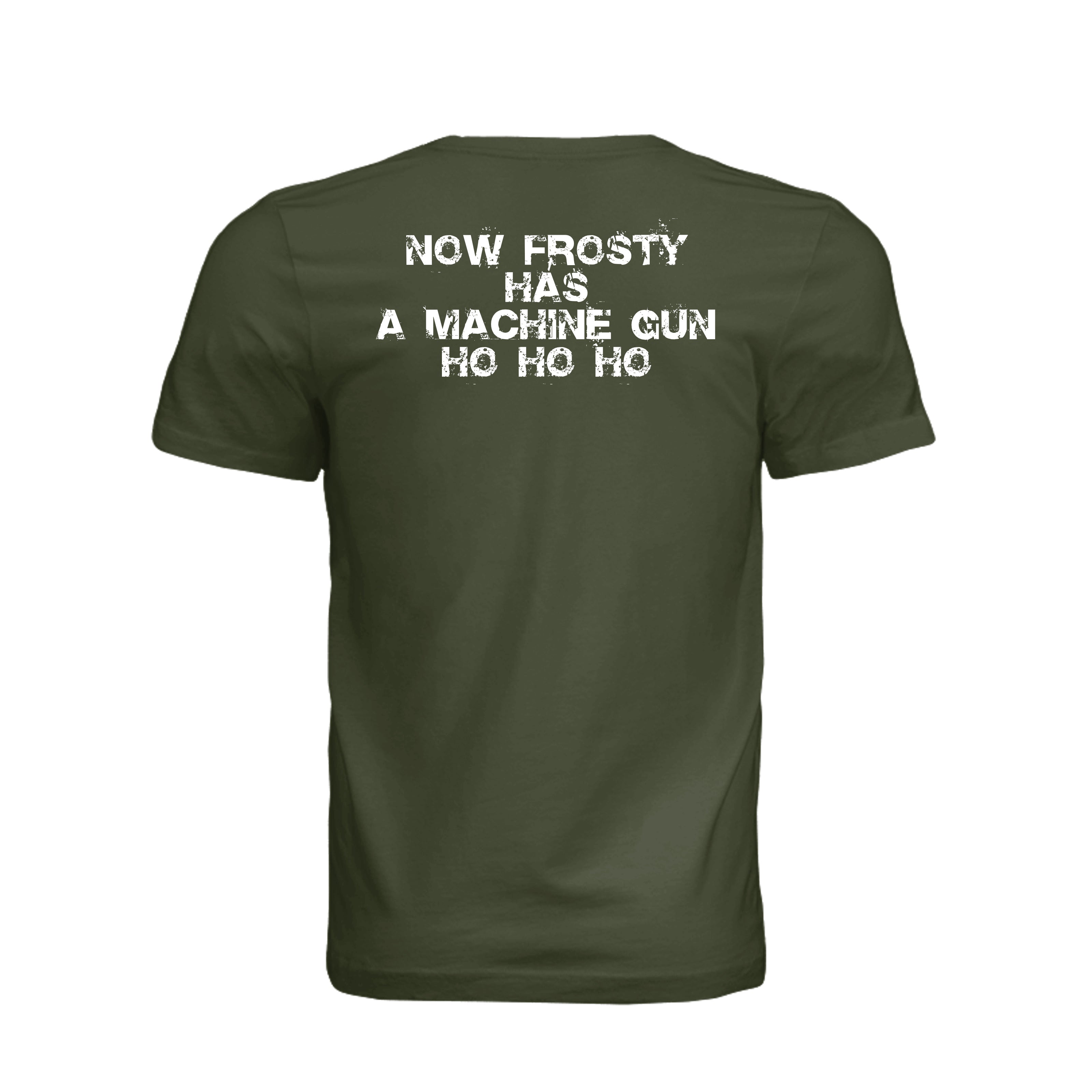 Stay Frosty Christmas Themed T-Shirt - Military Green - Detail 1 | Ironsight Syndicate