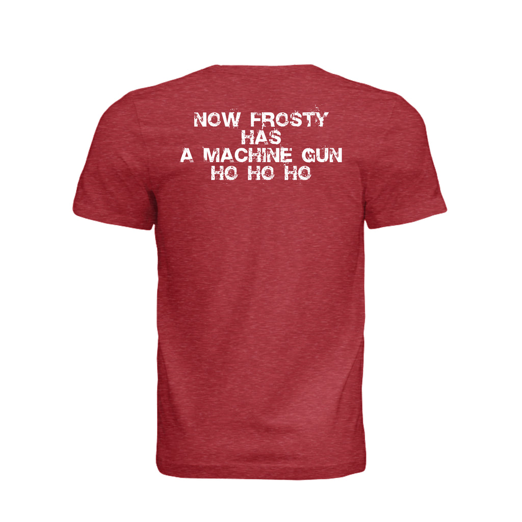 Stay Frosty Christmas Themed T-Shirt - Vintage Red - Detail 1 | Ironsight Syndicate
