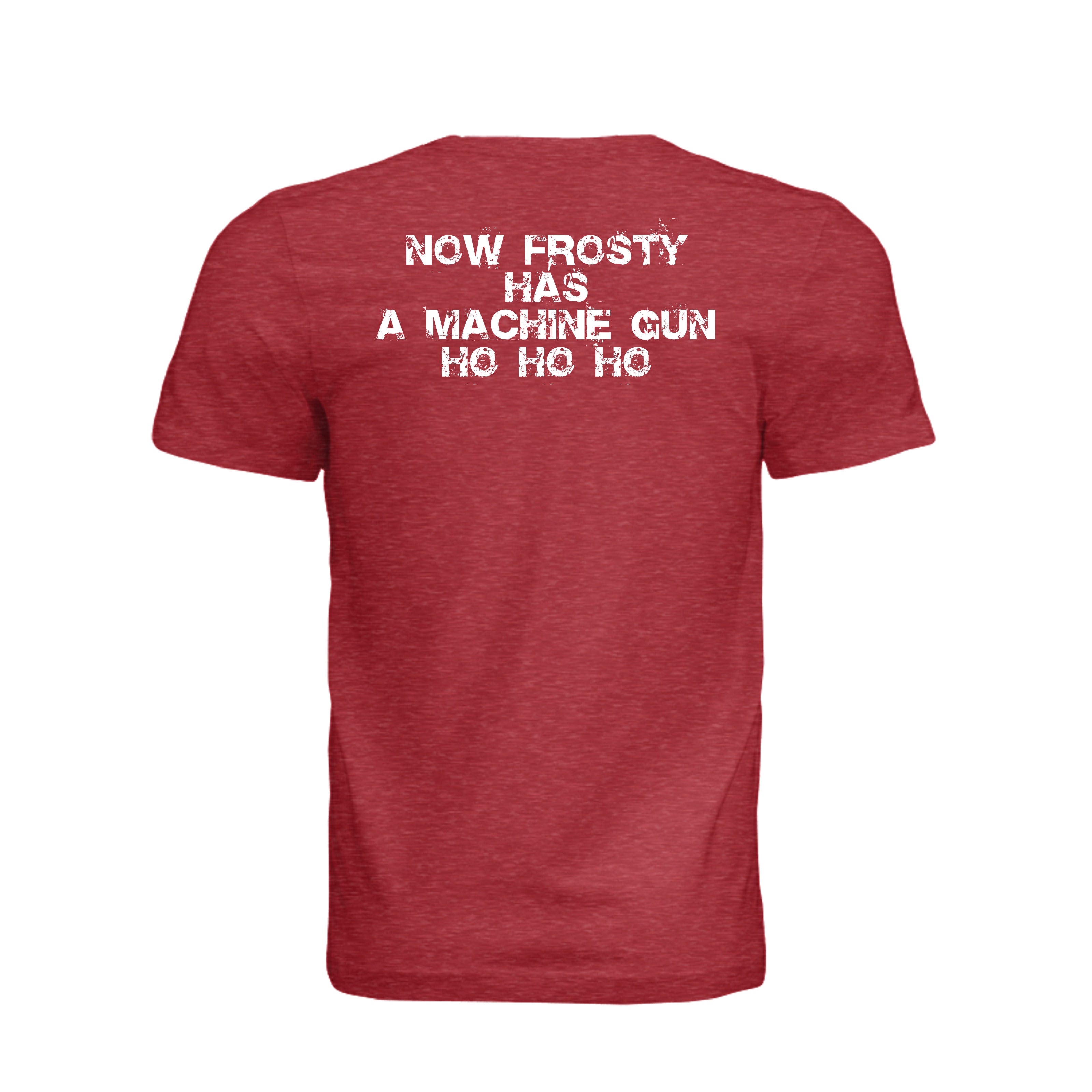 Stay Frosty Christmas Themed T-Shirt - Vintage Red - Detail 1 | Ironsight Syndicate