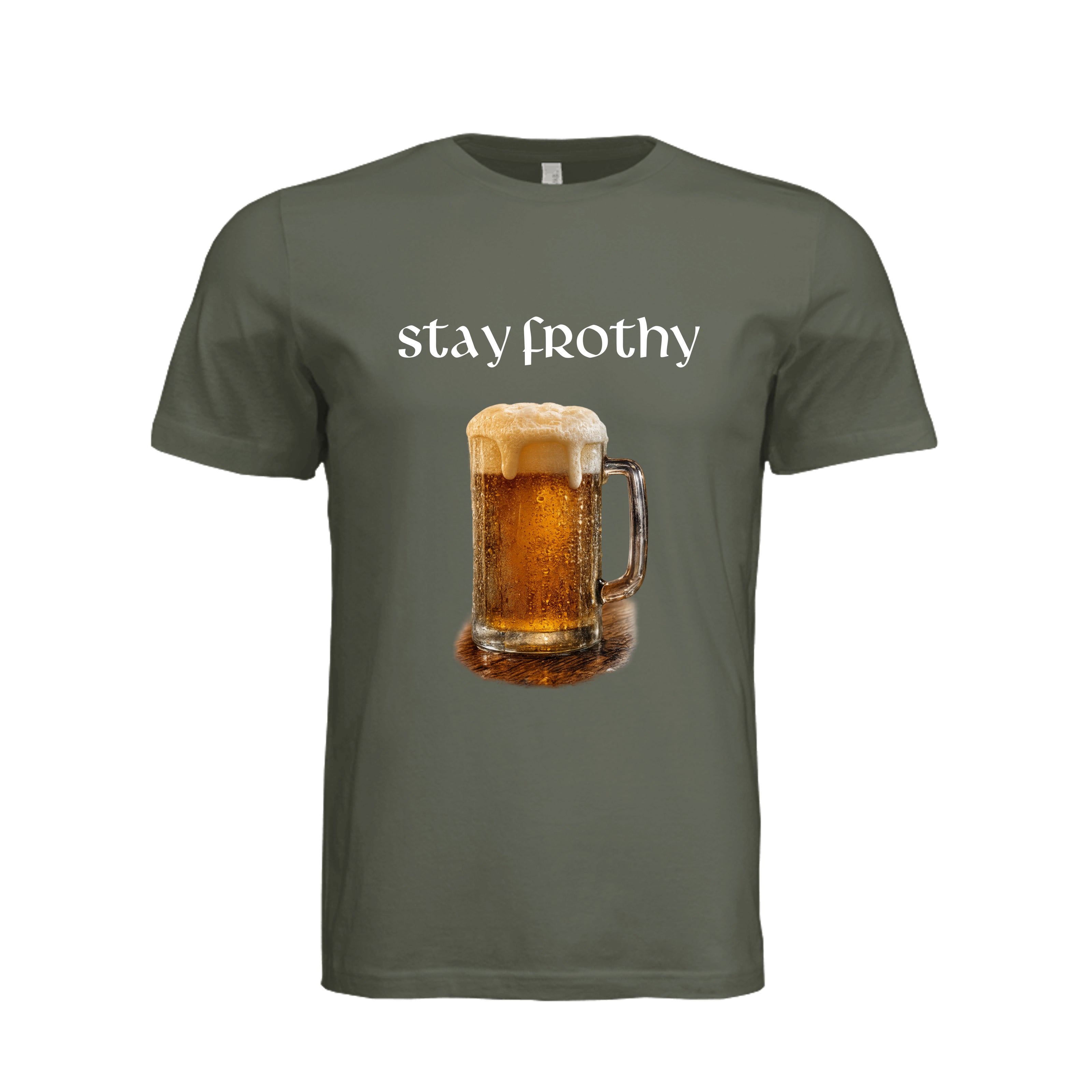 Stay Frothy Beer T-Shirt - Dark Olive | Ironsight Syndicate