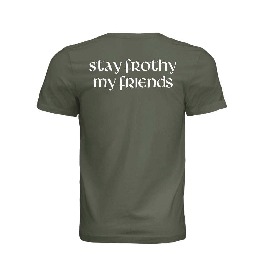 Stay Frothy Beer T-Shirt - Dark Olive - Detail 1 | Ironsight Syndicate