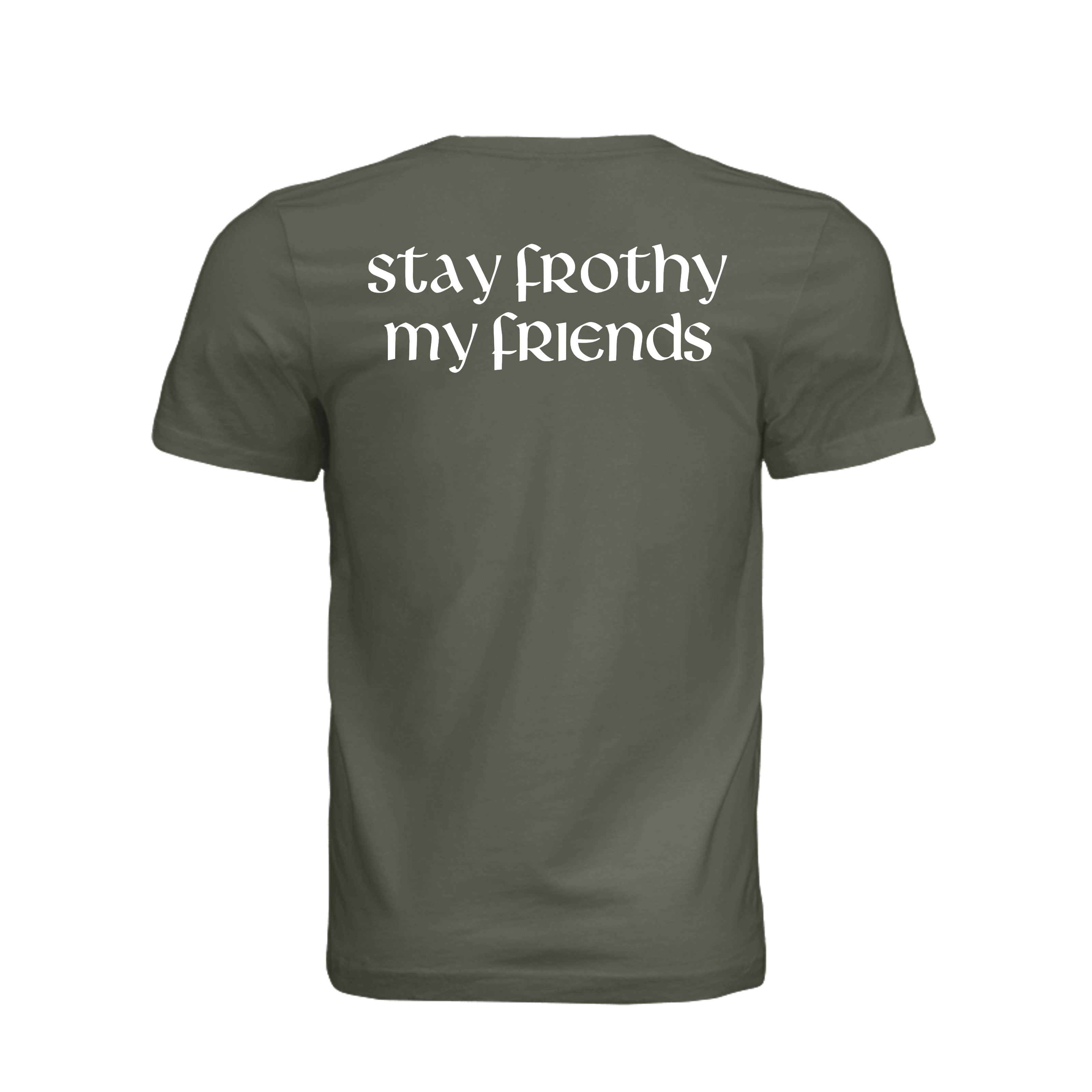 Stay Frothy Beer T-Shirt - Dark Olive - Detail 1 | Ironsight Syndicate