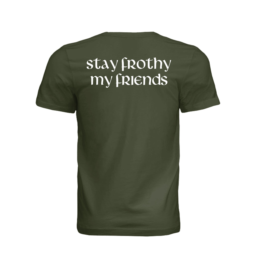 Stay Frothy Beer T-Shirt - Military Green - Detail 1 | Ironsight Syndicate