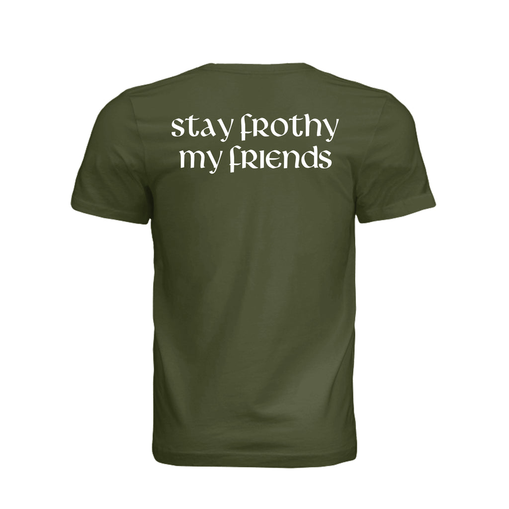 Stay Frothy Beer T-Shirt - OLIVE - Detail 1 | Ironsight Syndicate