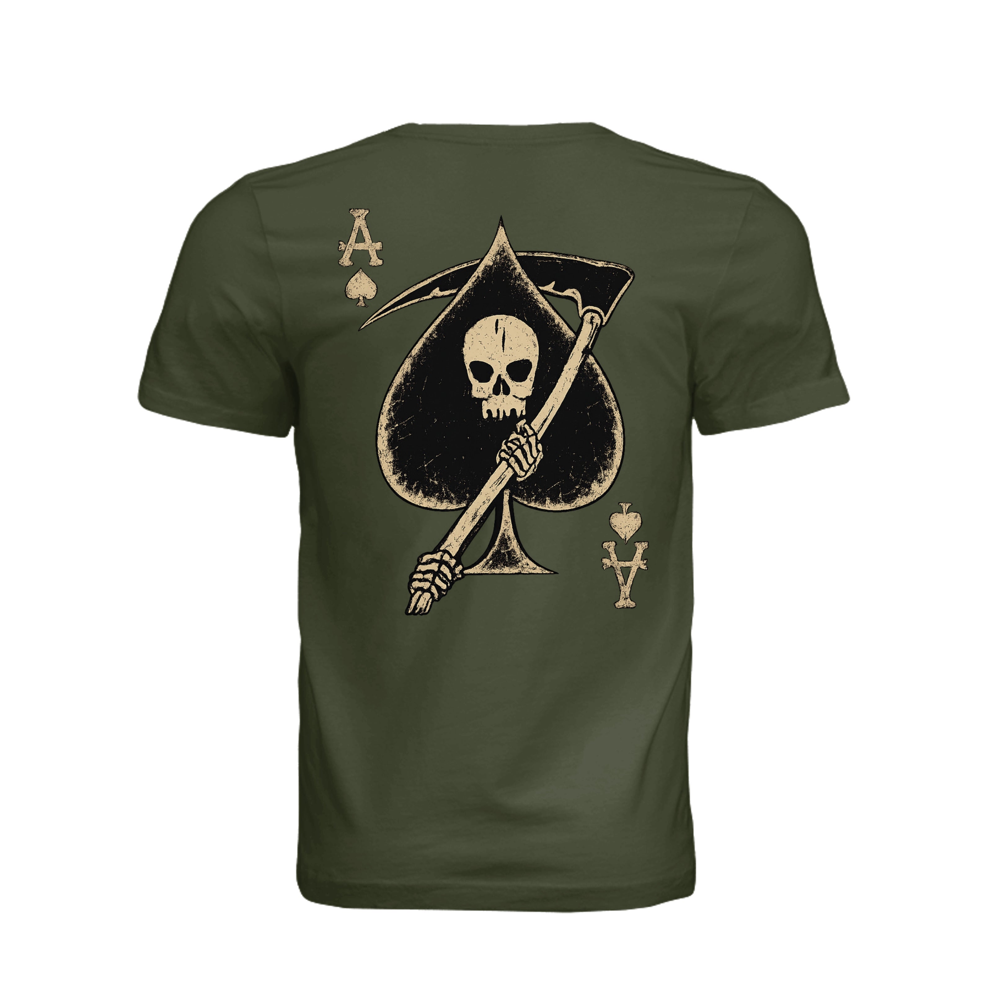 Death Card T-Shirt - Military Green - Detail 2 | Ironsight Syndicate