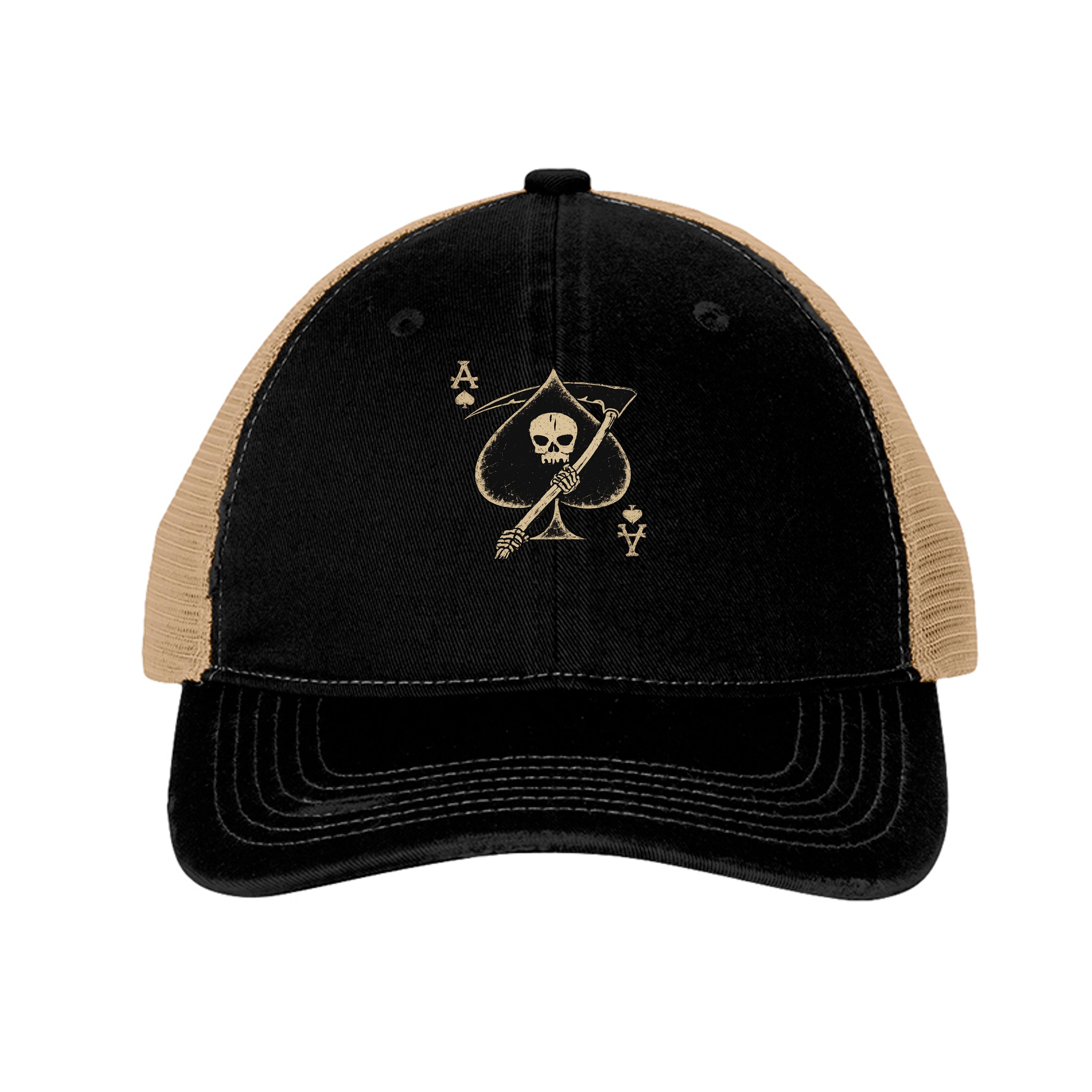Death Card Hat - Black / Khaki (Front) | Ironsight Syndicate