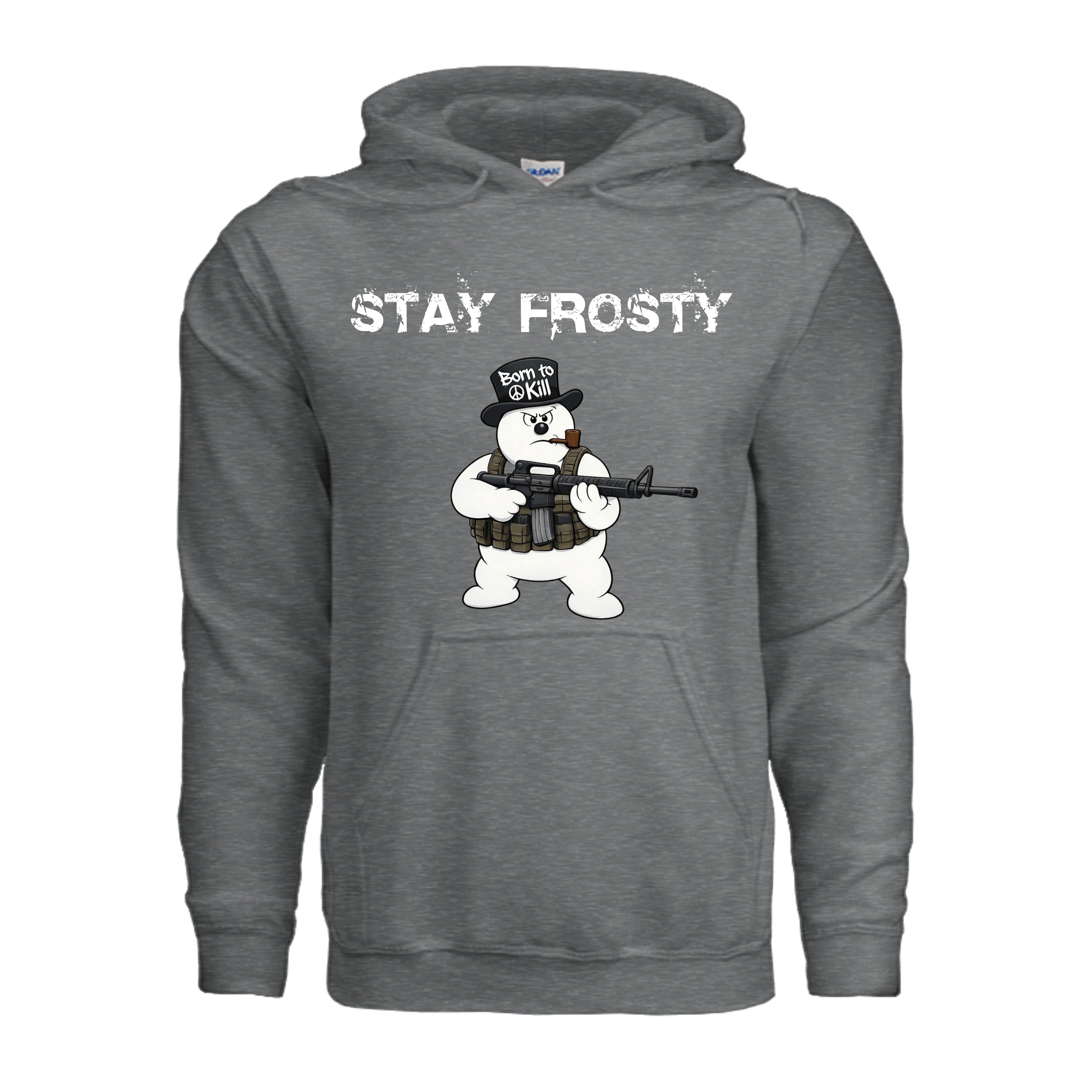 Stay Frosty Hoodie - Fan Charcoal Heather (Front) | Ironsight Syndicate