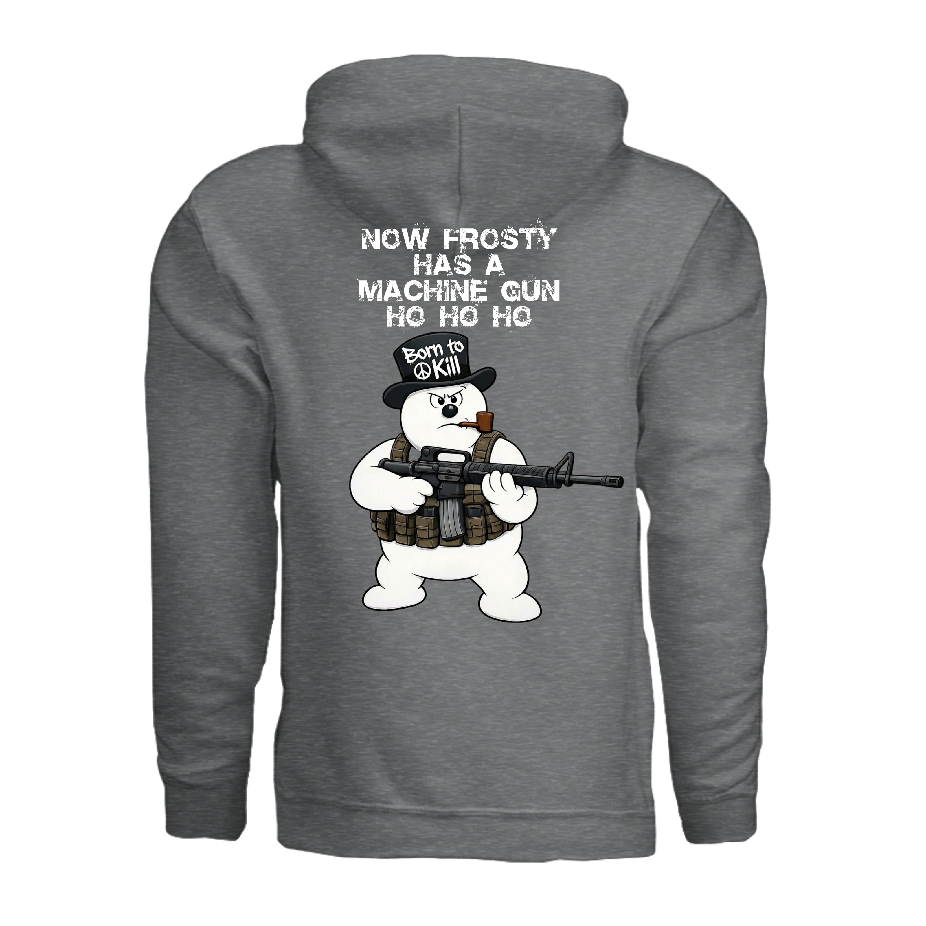 Stay Frosty Hoodie - Fan Charcoal Heather (Back) | Ironsight Syndicate
