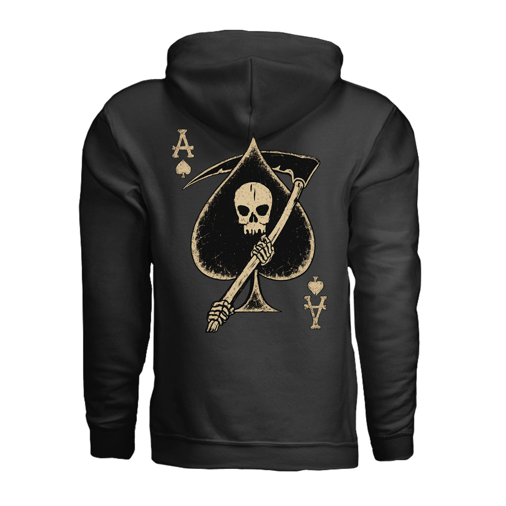 Death Card Ace of Spades Hoodie - BLACK (Back) | Ironsight Syndicate