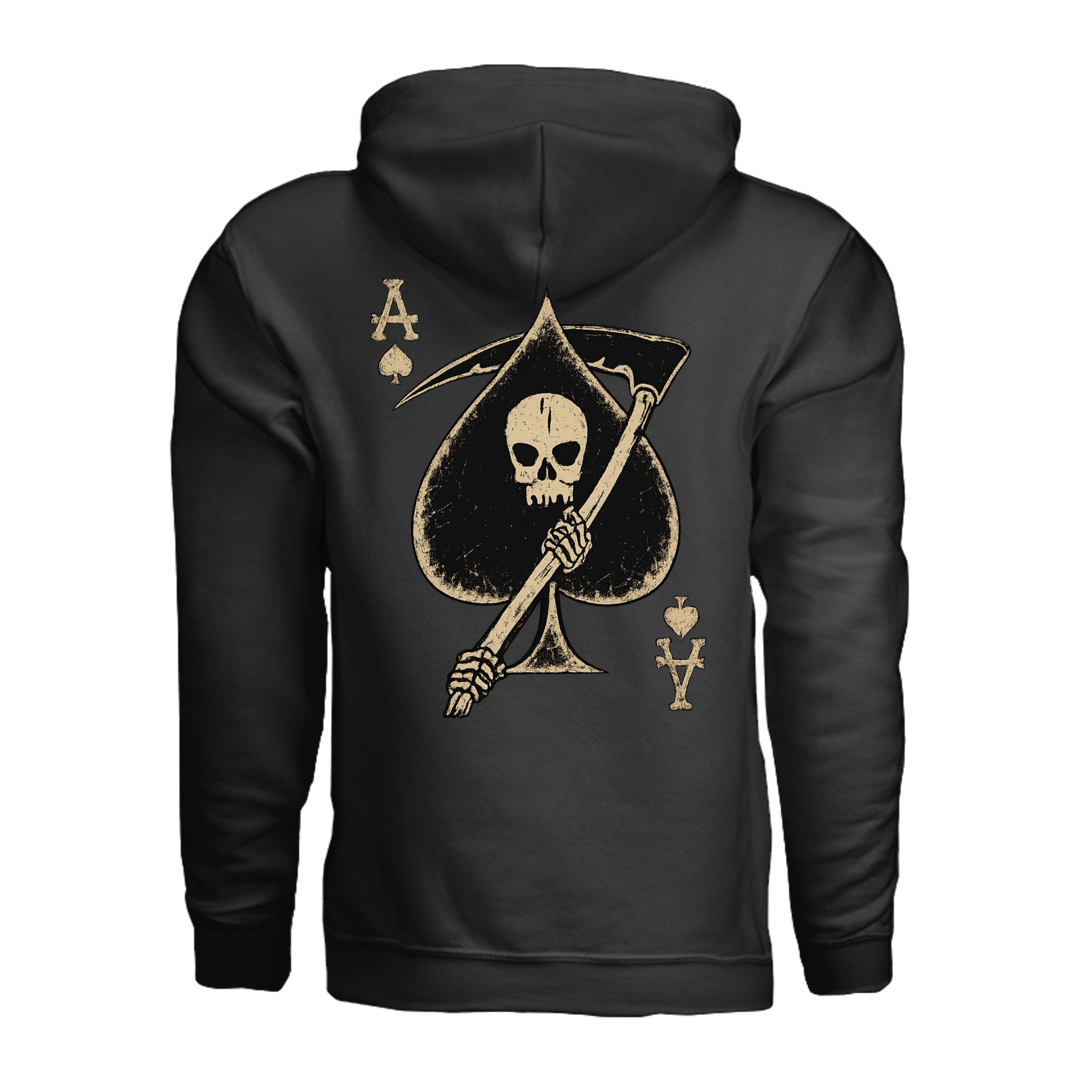 Death Card Ace of Spades Hoodie - BLACK (Back) | Ironsight Syndicate